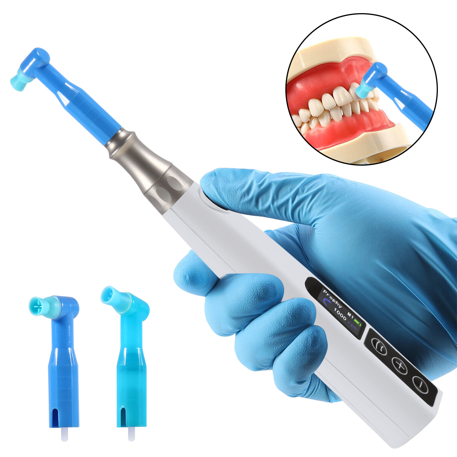 Dental Slow Speed Handpiece / Straight Nosecone Black/ Prophy Angle /Brushes