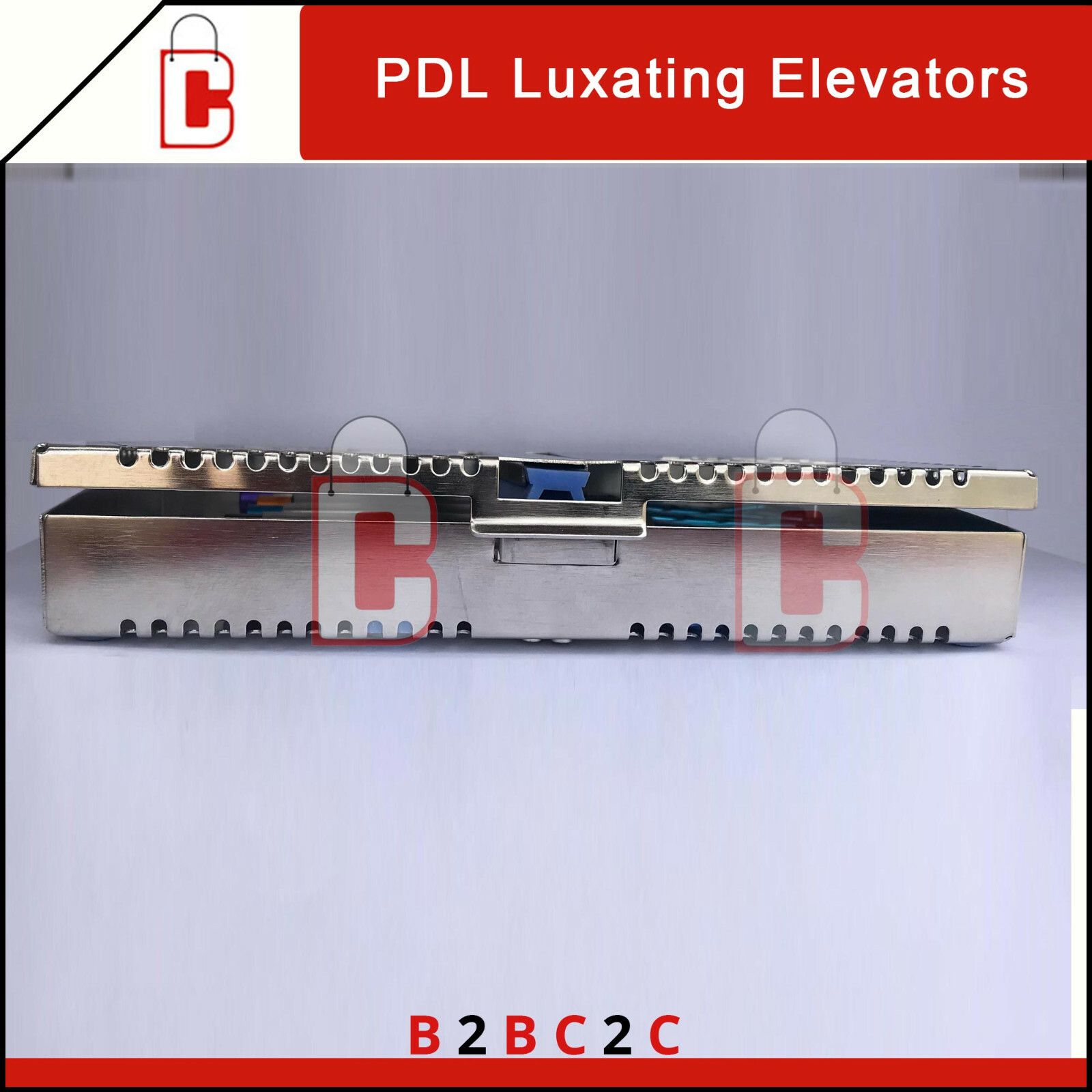 dental pdl periotome luxating 7pcs titanium coated root elevator Serrated Box