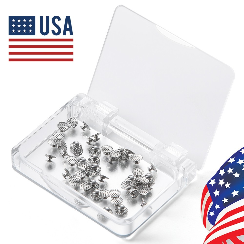 AZDENT Dental Orthodontic Bondable Lingual Buttons with Hole Round Base