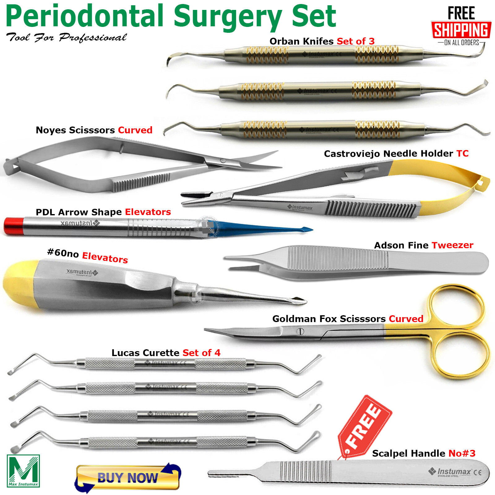 Micro Periodontal Oral Surgery Kit Surgical Instruments Dental Surgery Tools Set