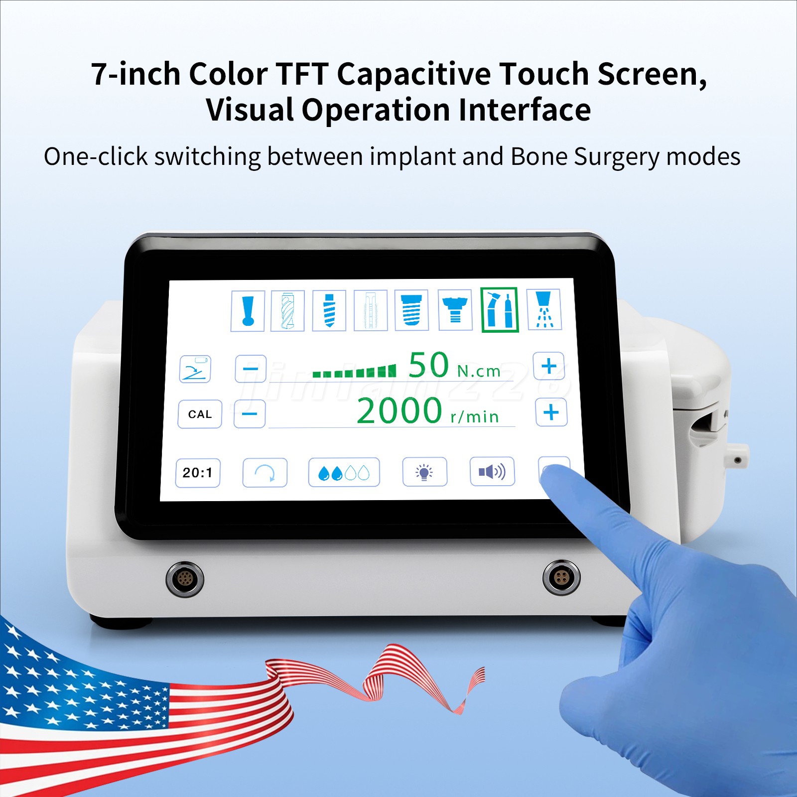 Dental Surgical Piezo Surgery & Implant Motor Device 2IN1 Bone Cutter Machine