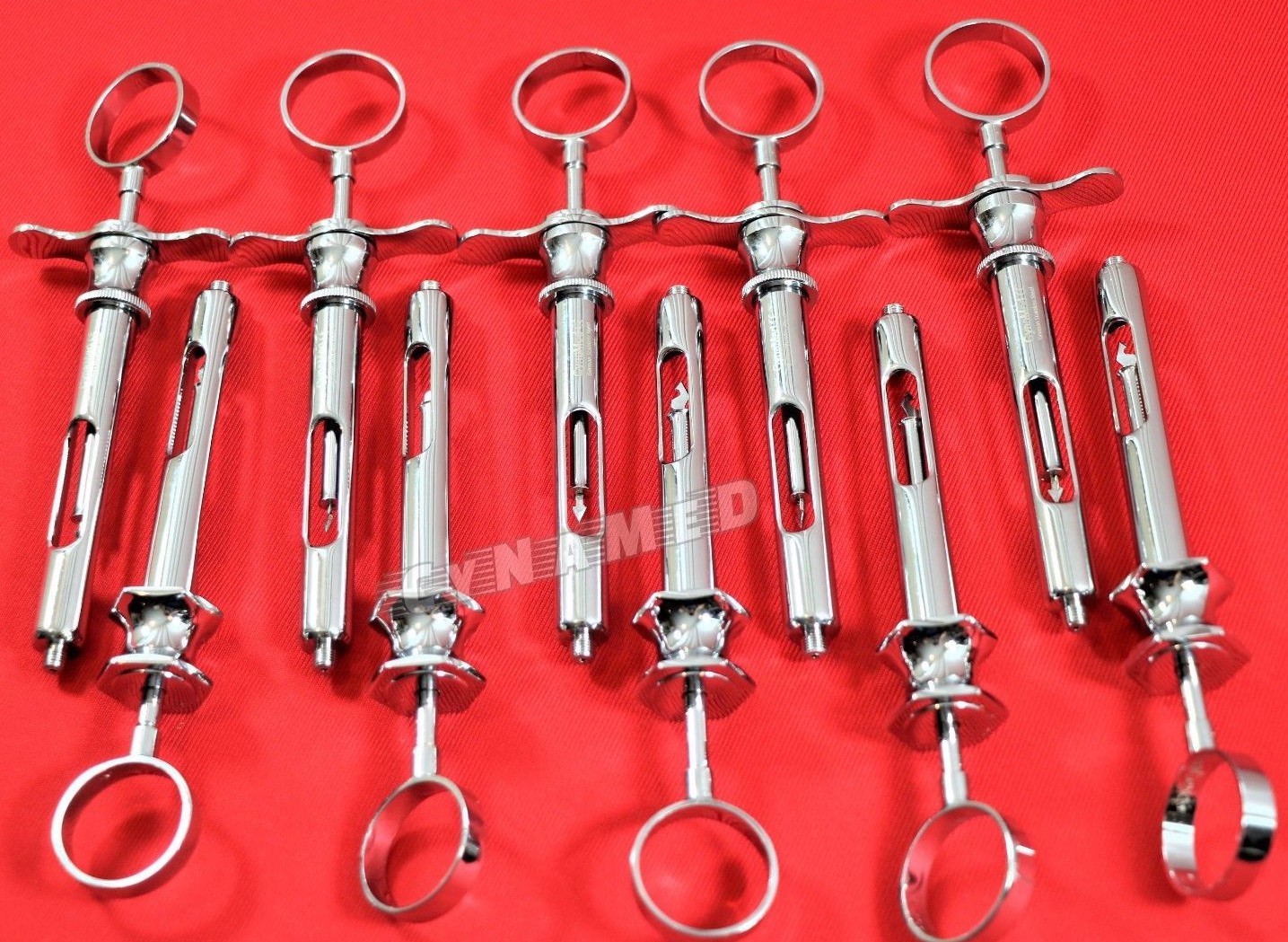 Lot of 10 GERMAN STAINLESS DENTAL ASPIRATING SYRINGE DENTAL INSTRUMENTS 1.8CC