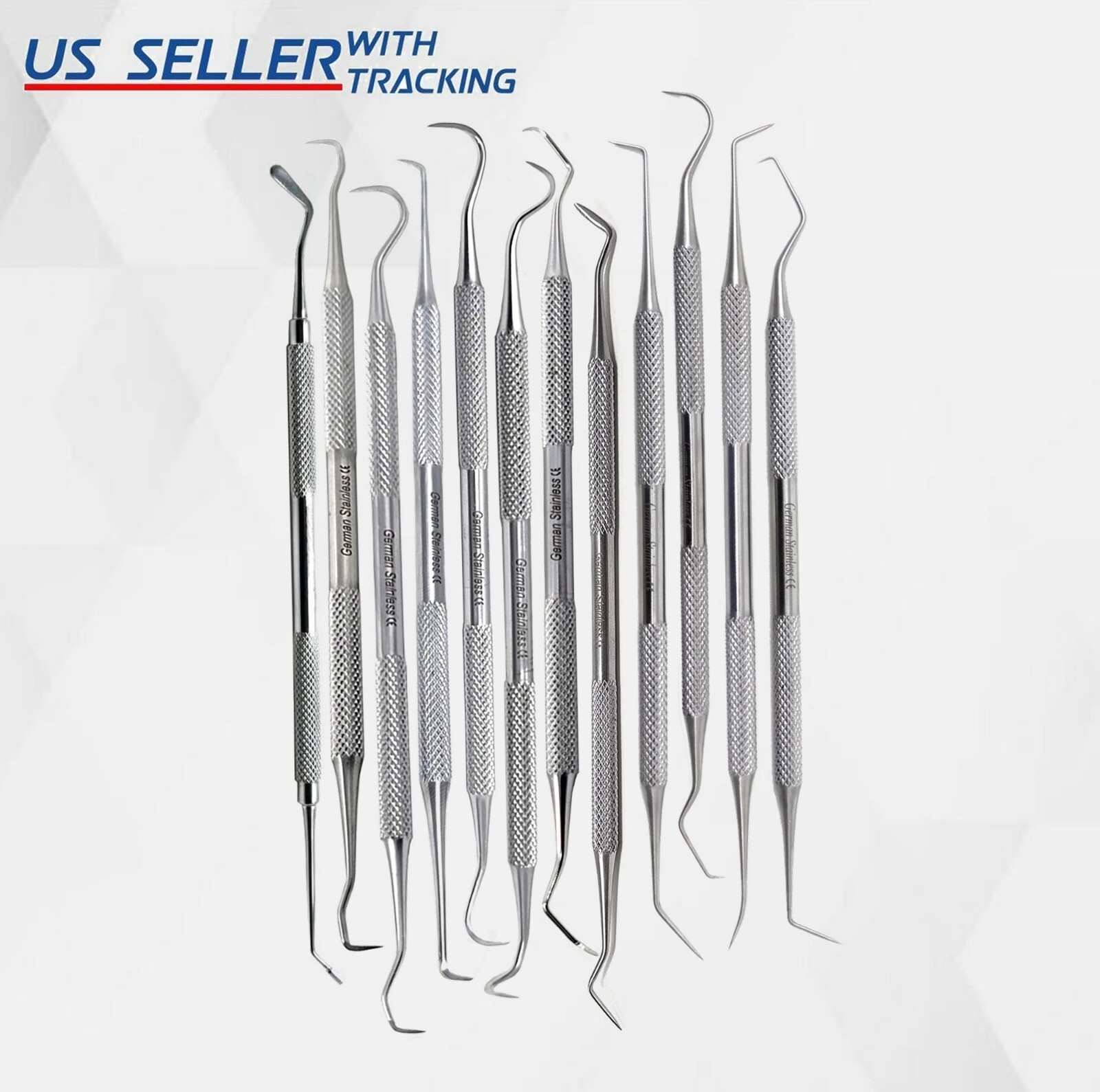 12 PIECE STAINLESS STEEL DENTAL PICK SET – EXCELLENT QUALITY BRAND NEW – GERMAN