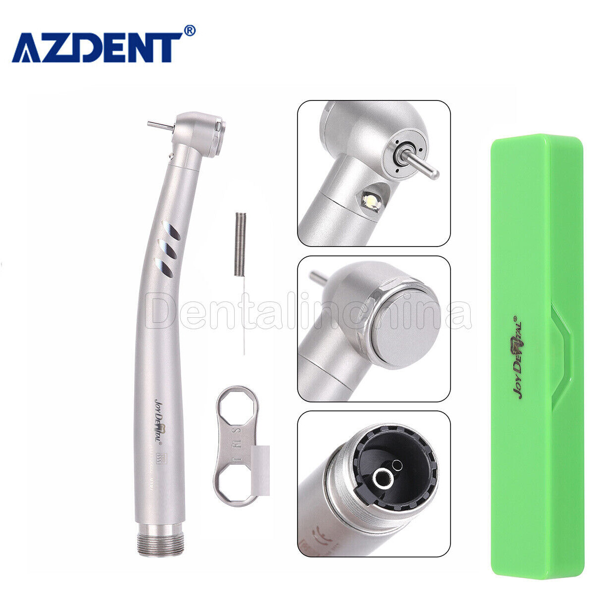 Dental LED E-generator High Speed Ceramic Torque Head Handpiece Stainless 2 Hole