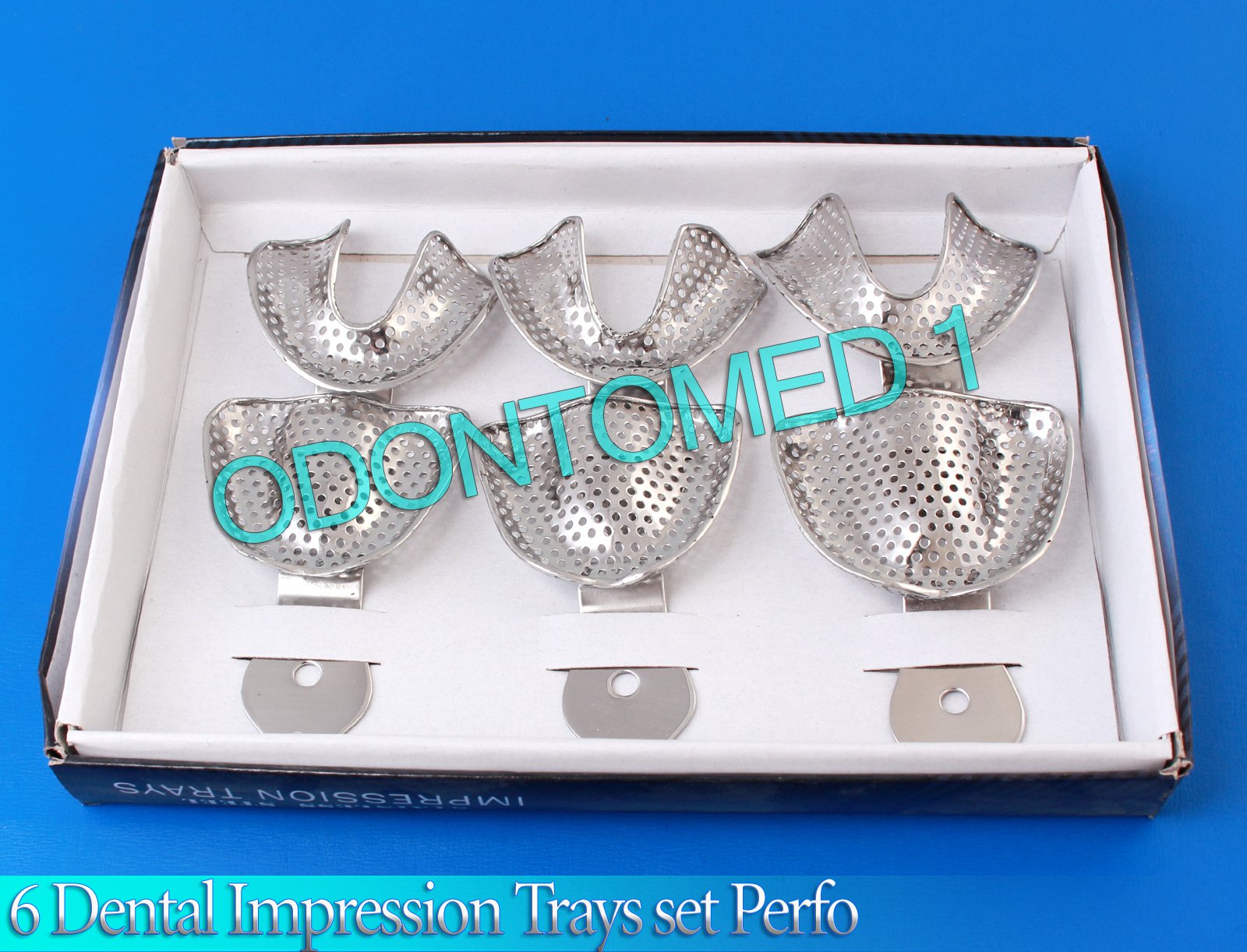 6 Dental Impression Trays set PERFO Denture Instruments