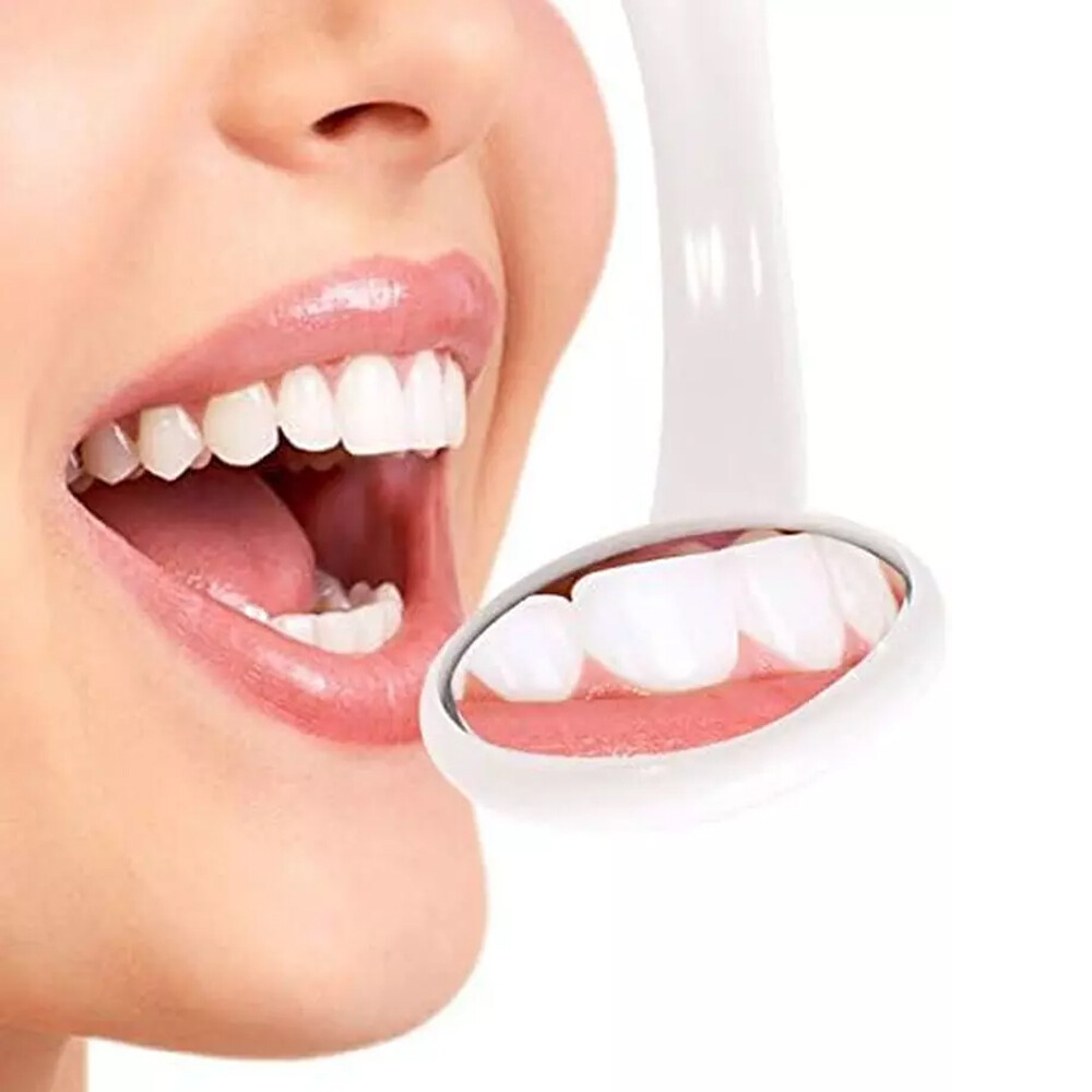 Dental Mouth Mirror With LED Light Reflector Odontoscope Teeth Inspection Blue F