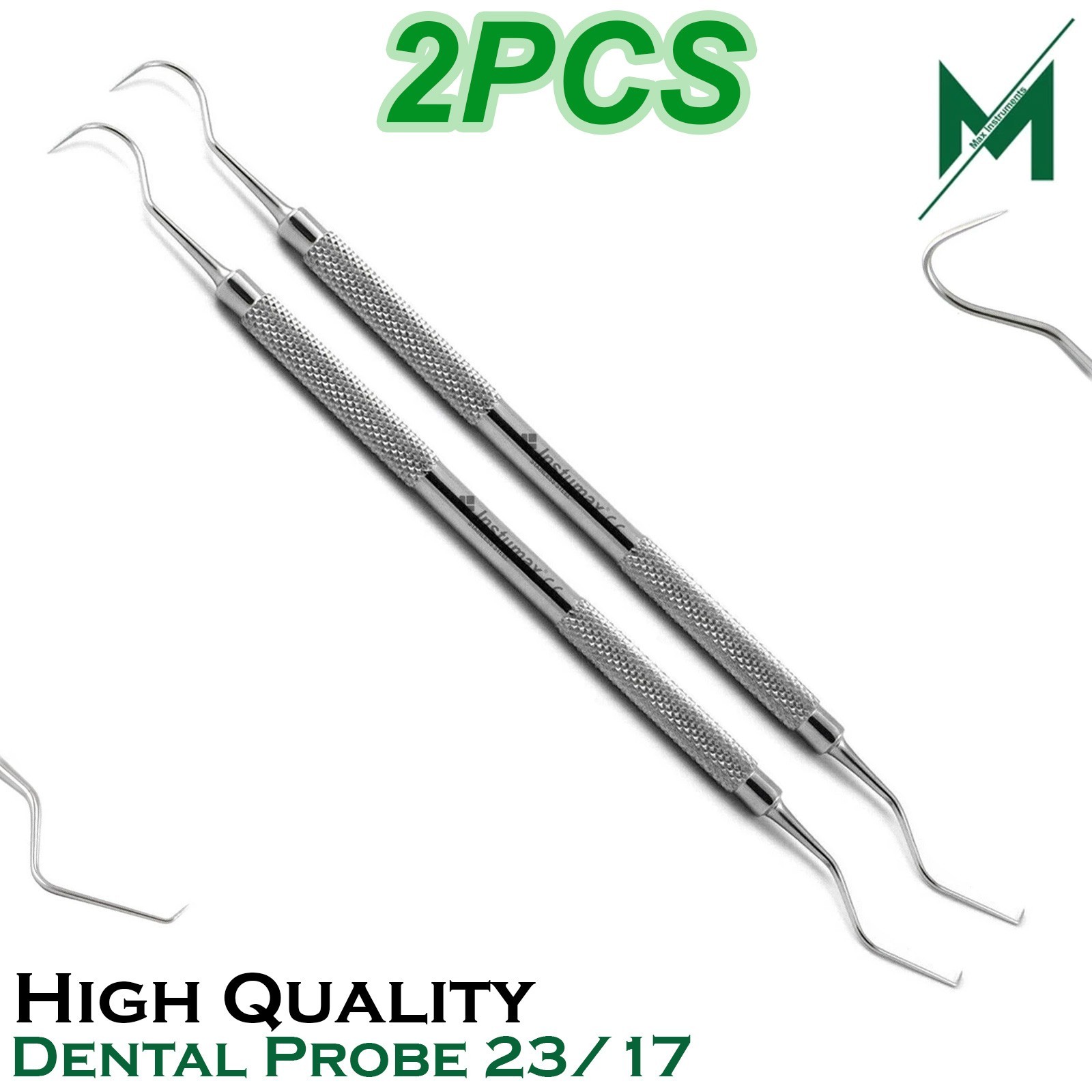 Dental Endodontic Tooth Scraper Double Ended Hook Explorer 23/17 Scaler Probe CE