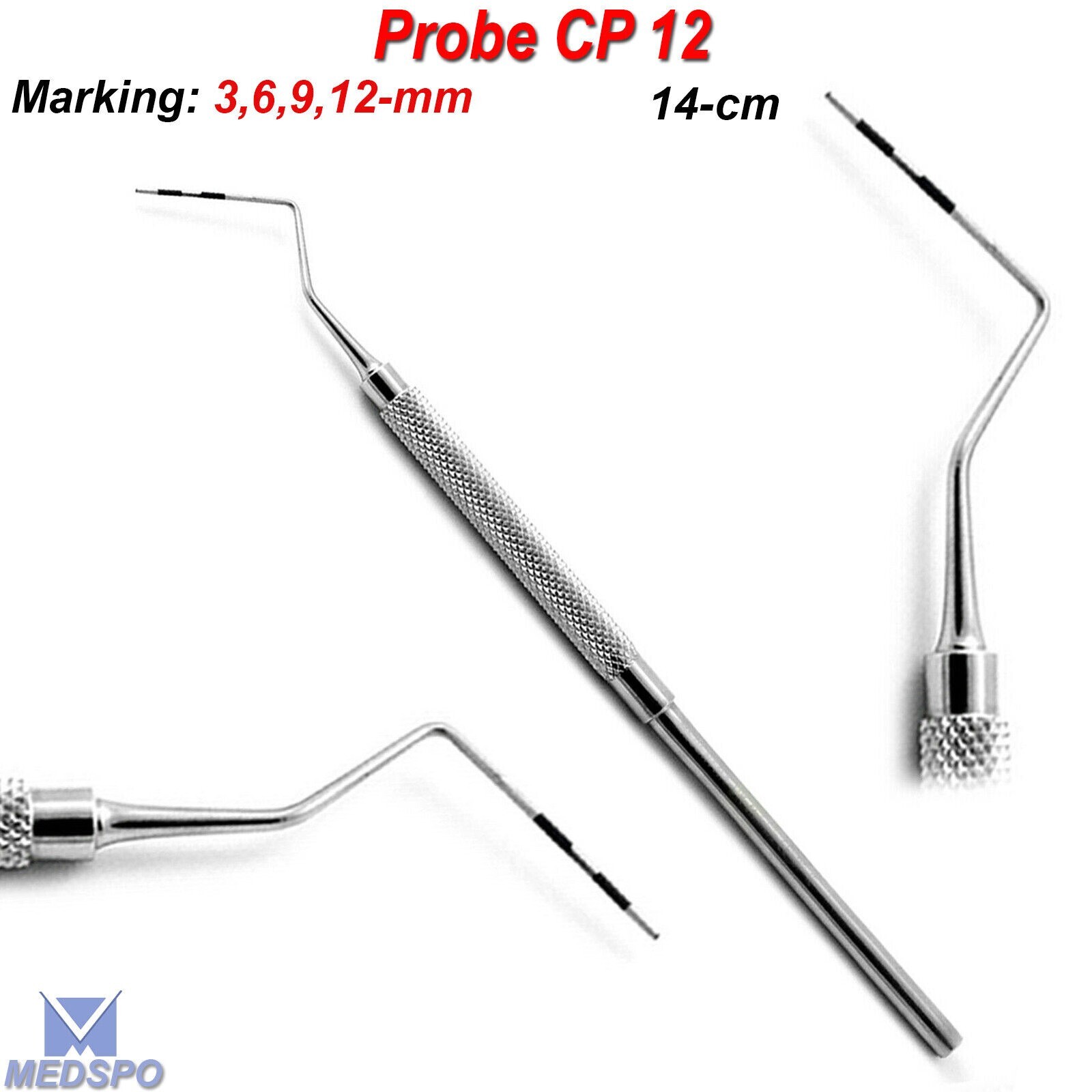 Dental Probe CP 12 Color Coded Marking Periodontal Examination Instruments
