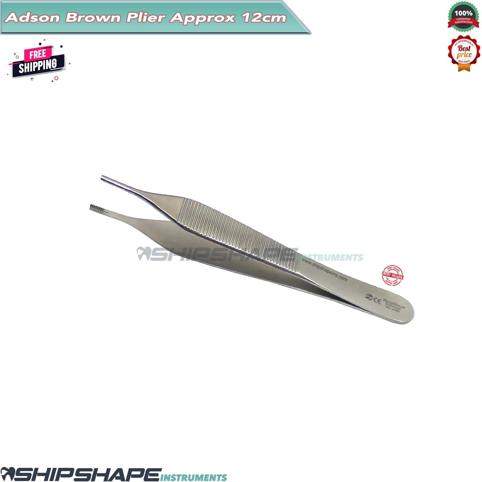 Brown Adson Forceps Stainless Steel Dissecting Plier Dental Surgical Instruments