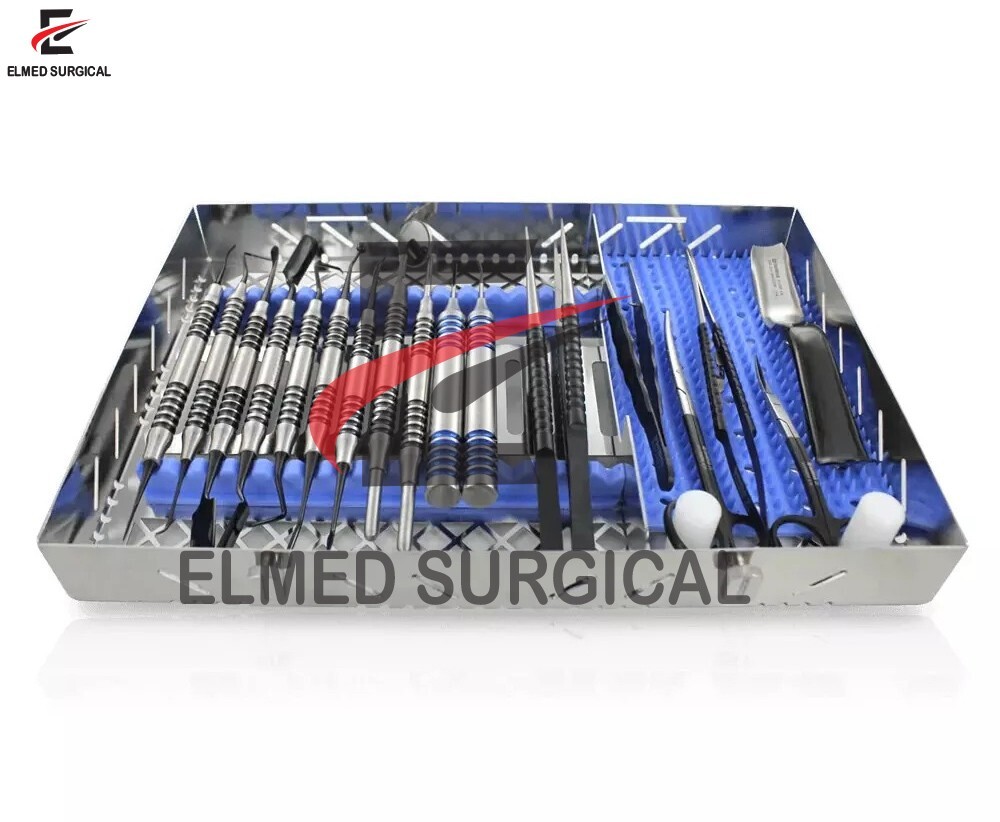 Implant Surgery Full Instruments Kit 18pcs Black Titanium