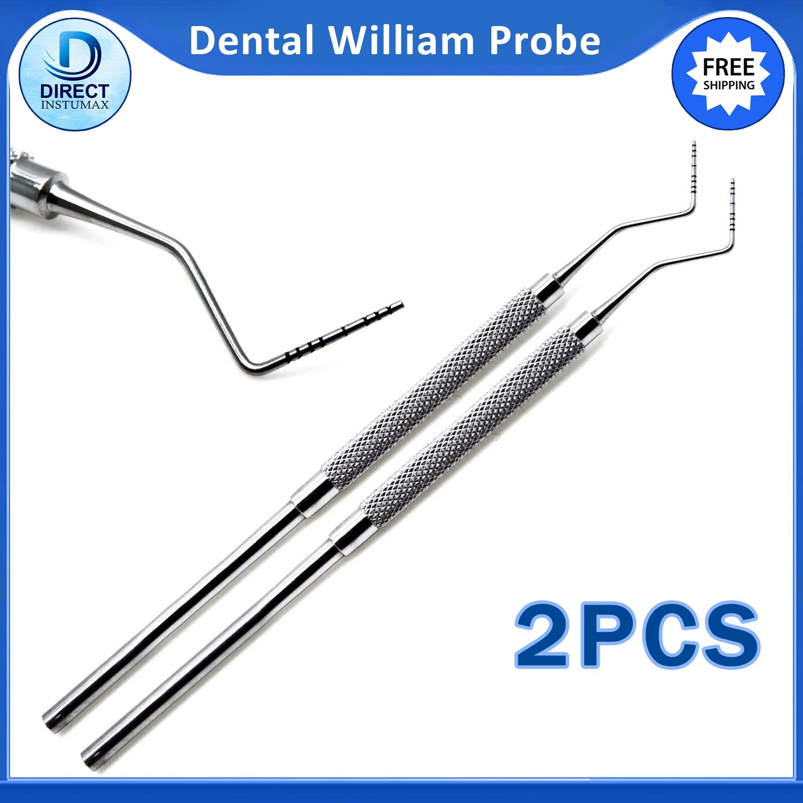Dental Examination William Perio Probe Explorer Double Ended 2Pcs