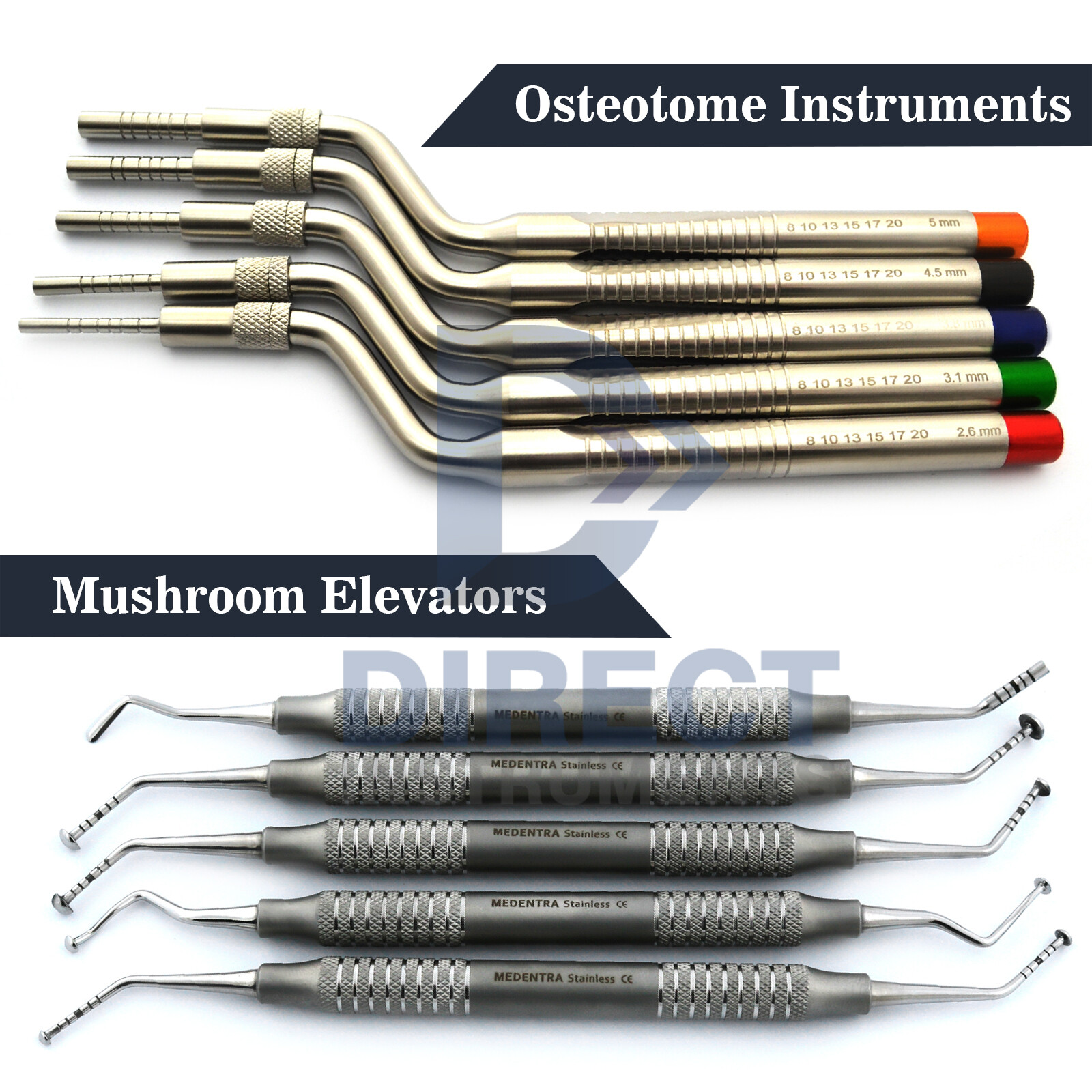 Dental Osteotome Sinus Lift Mushroom Elevators Surgical Implant Instruments Kit