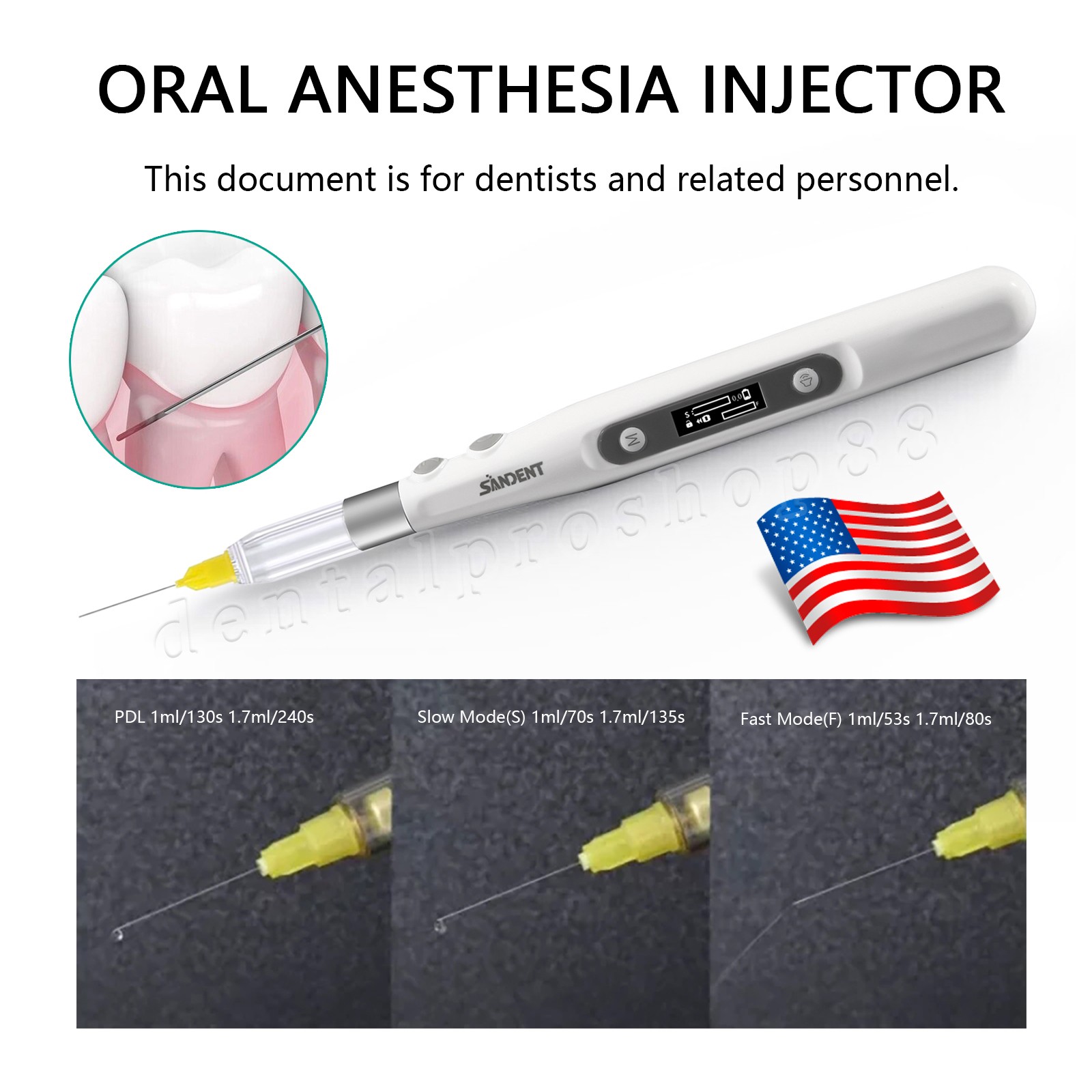Dental LCD Display Painless Oral Local Anesthesia Device Injection Pen w/ Music