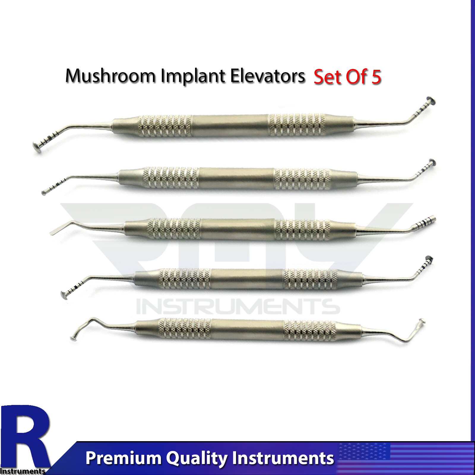 Set of 5 Implant Mushroom Elevators Sinus Lift Periosteal Dental Instruments New