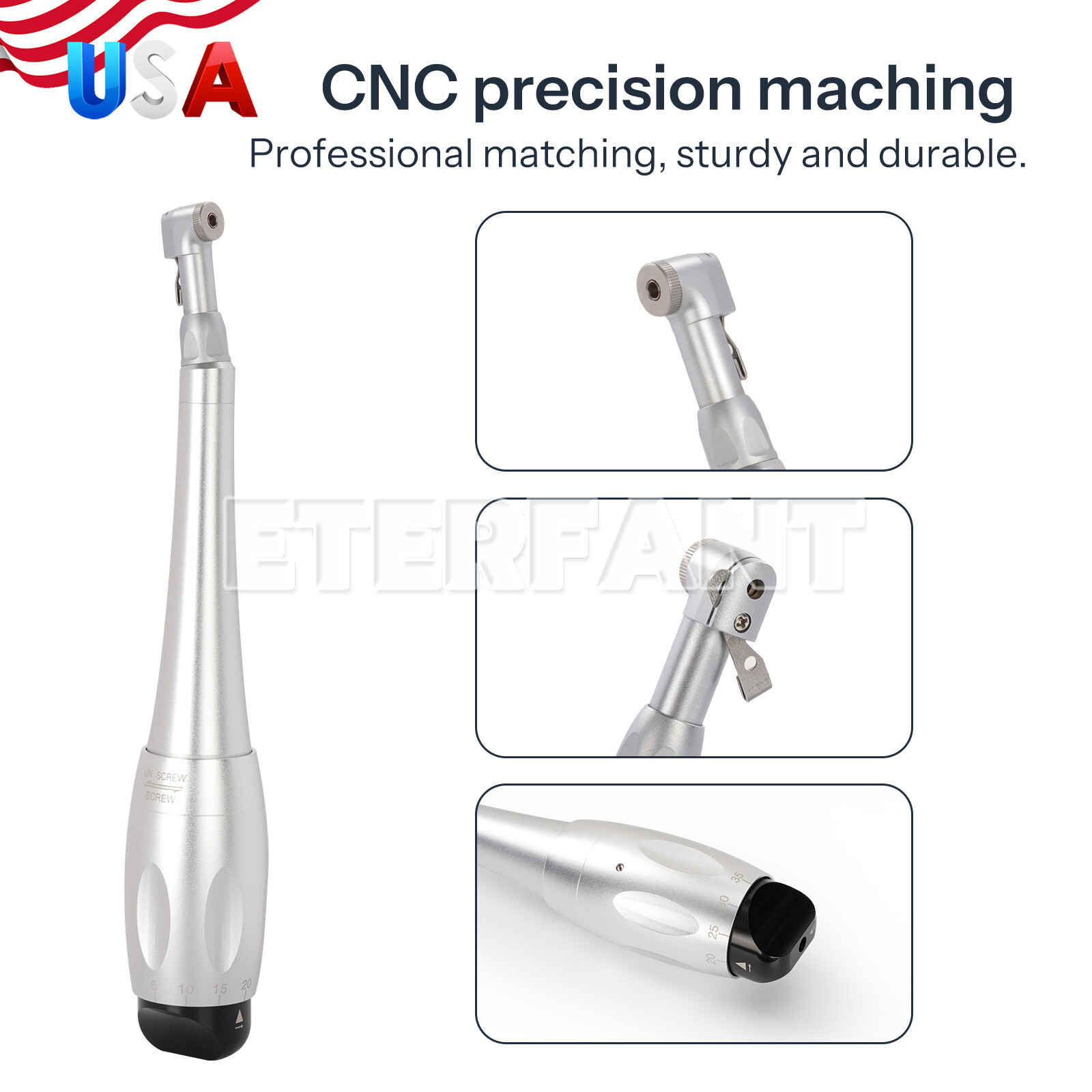Dental Universal Implant Kit Torque Wrench Contra Angle &16pcs Drivers Silver