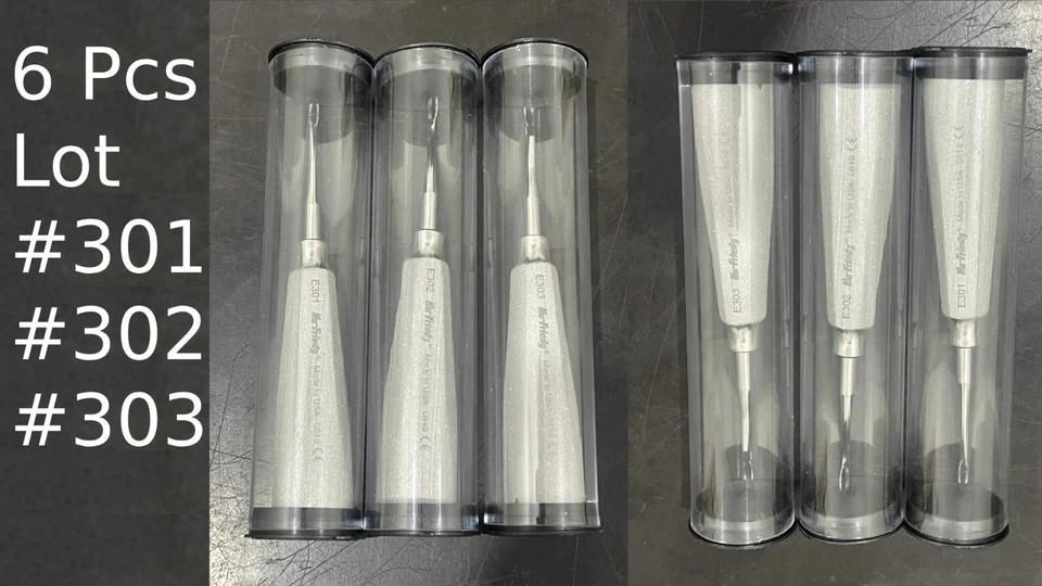 Lot of 6 PCS hu friedy Dental Elevator Combo Apexo E301 E302 E303