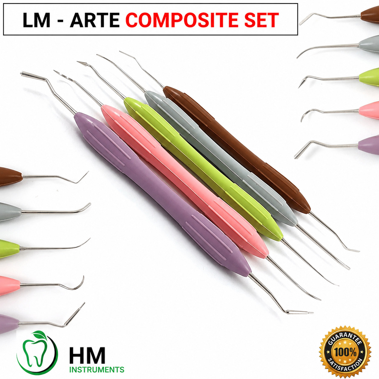 LM Arte Composite Instruments Set of 5 Silicone Handle Dental Restorative