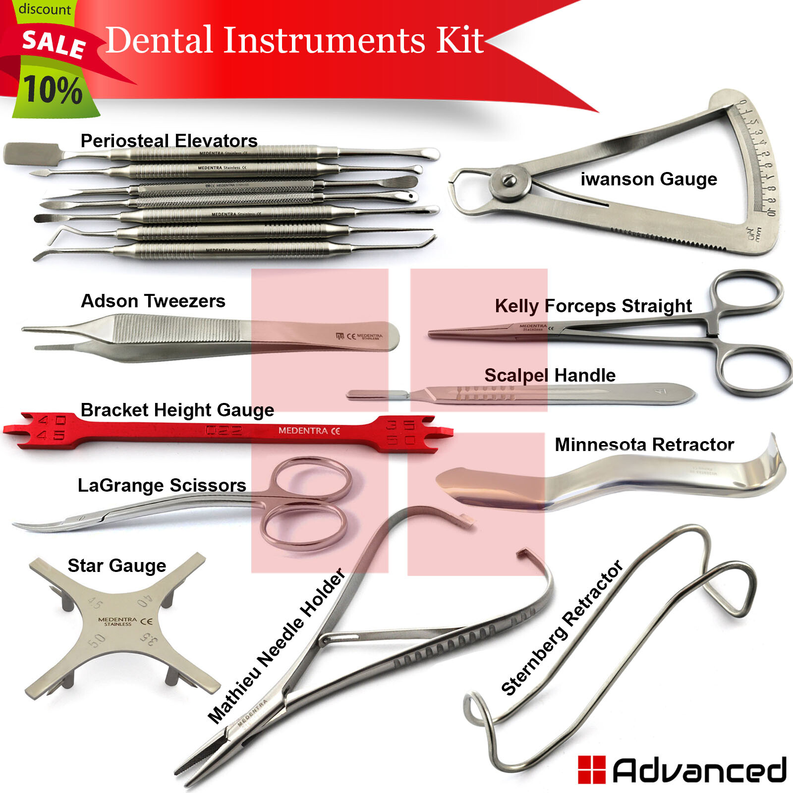 Dental Surgical Implant Tools Small Animals Surgery Dissection Lab Instruments