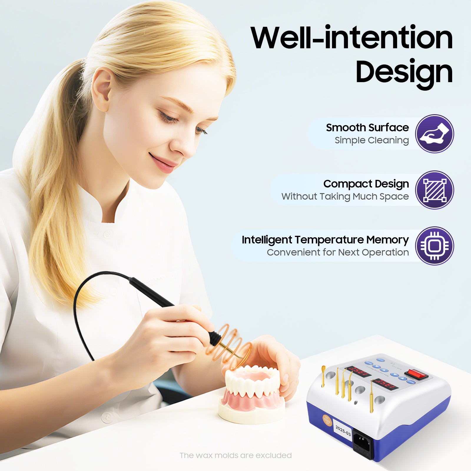 SJK Dental Lab Electric Wax Knife Waxer 2 Carving Pen Pencil Carver With 6 Tips