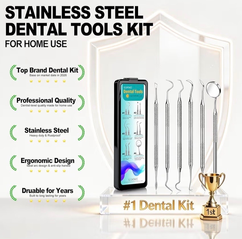 Dental Tools, Dental Pick for Teeth Cleaning, Stainless Steel Hygiene Kit with