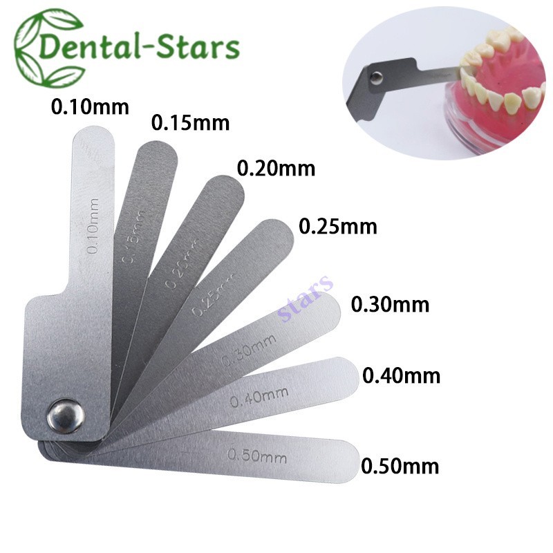 1/10Set Dental Orthodontic Interproximal Reduction IPR Measuring Gauge 0.1-0.5mm