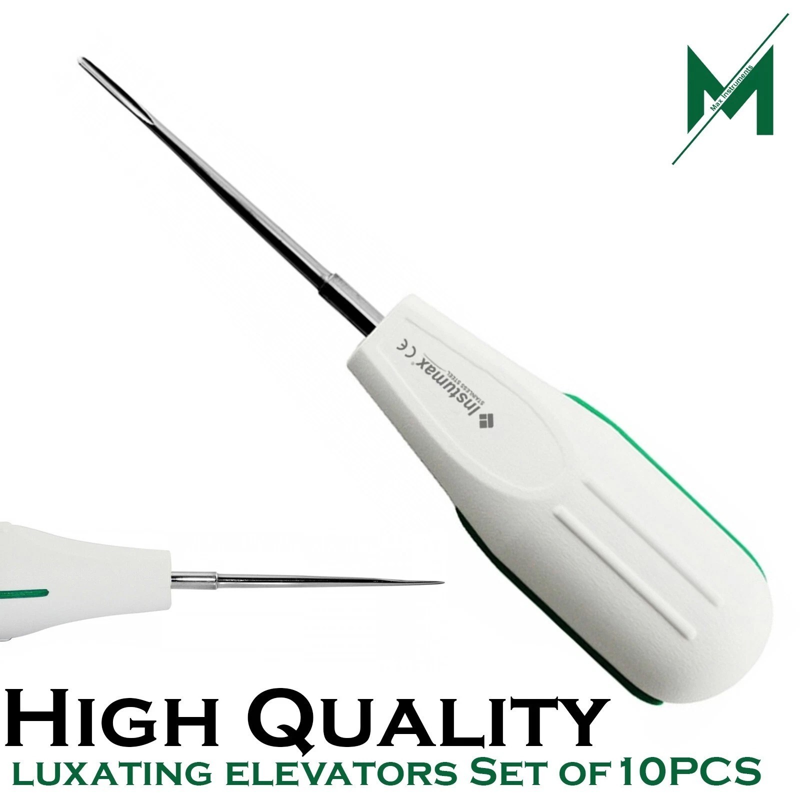 10 PCS White Dental Root Elevators Oral Surgery PDL Luxating Tooth loosening