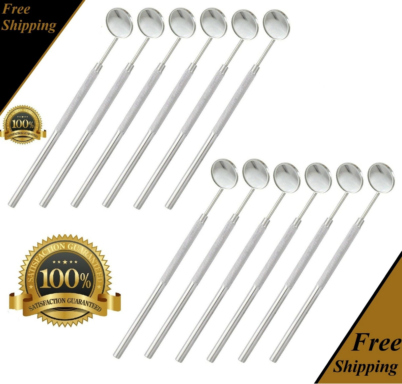 12 Pcs Dental Mouth MIRROR #5 w/HANDLE Dental Instruments