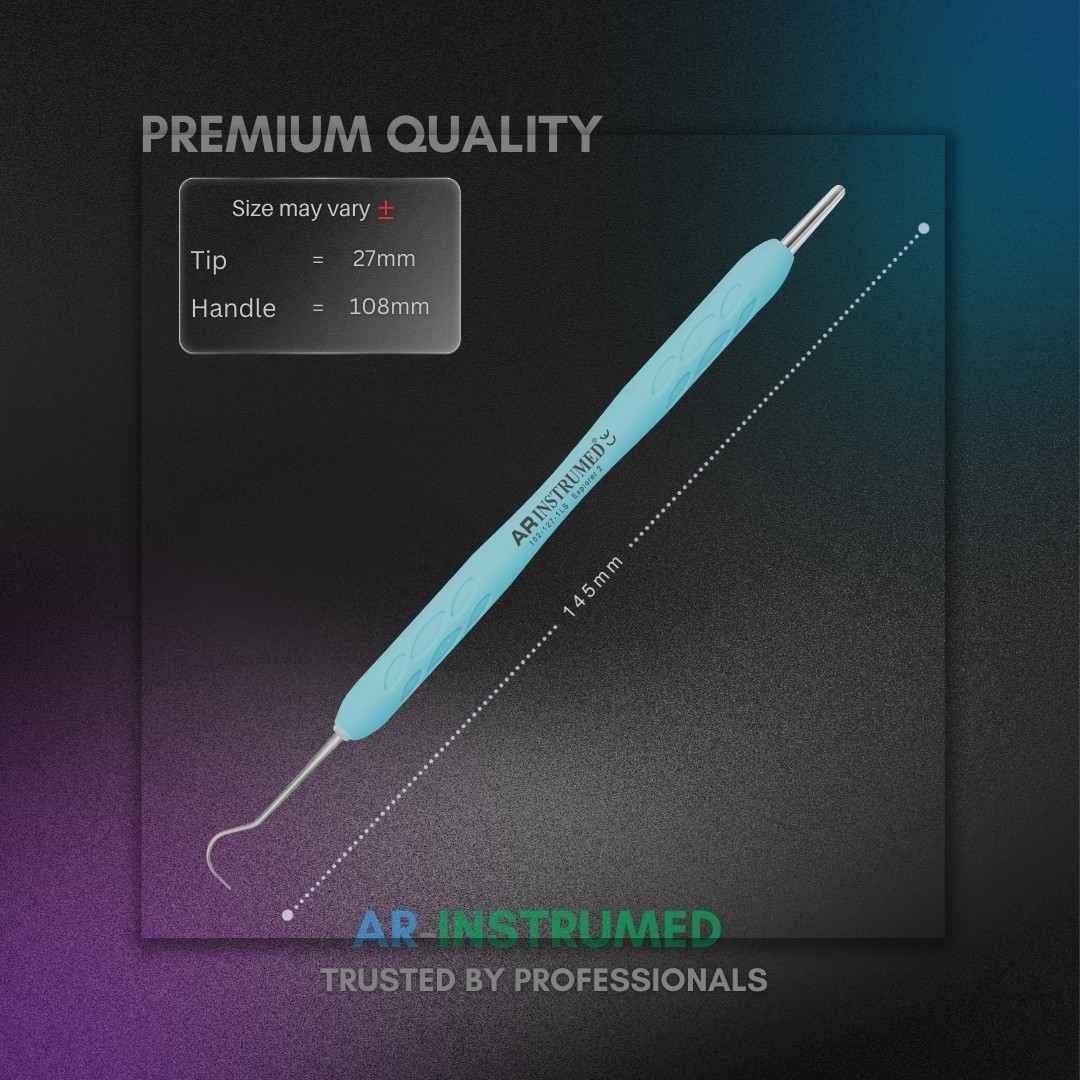 AR Silicone Coated Dental Explorer 2 Extra Thin Diagnostic Single-Ended Tool