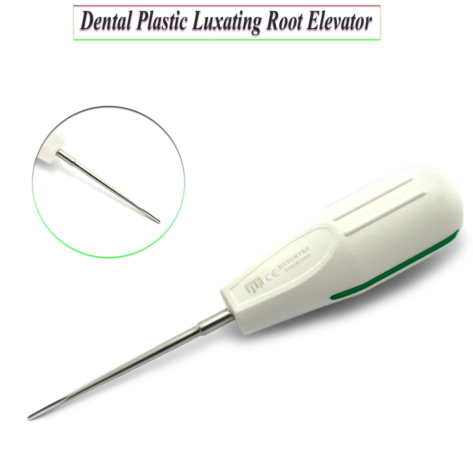 Dental Luxating Elevator White Plastic Handle Root Surgery Extracting Instrument