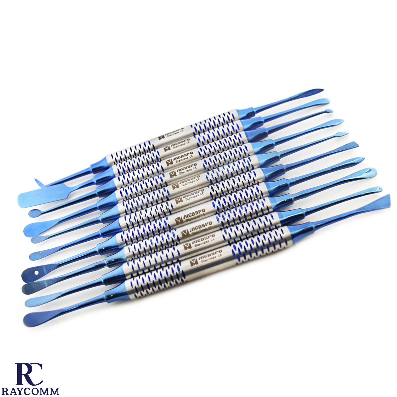 Set Of 10 Dental Periosteal Elevator Surgical Implant Stainless Steel Instrument