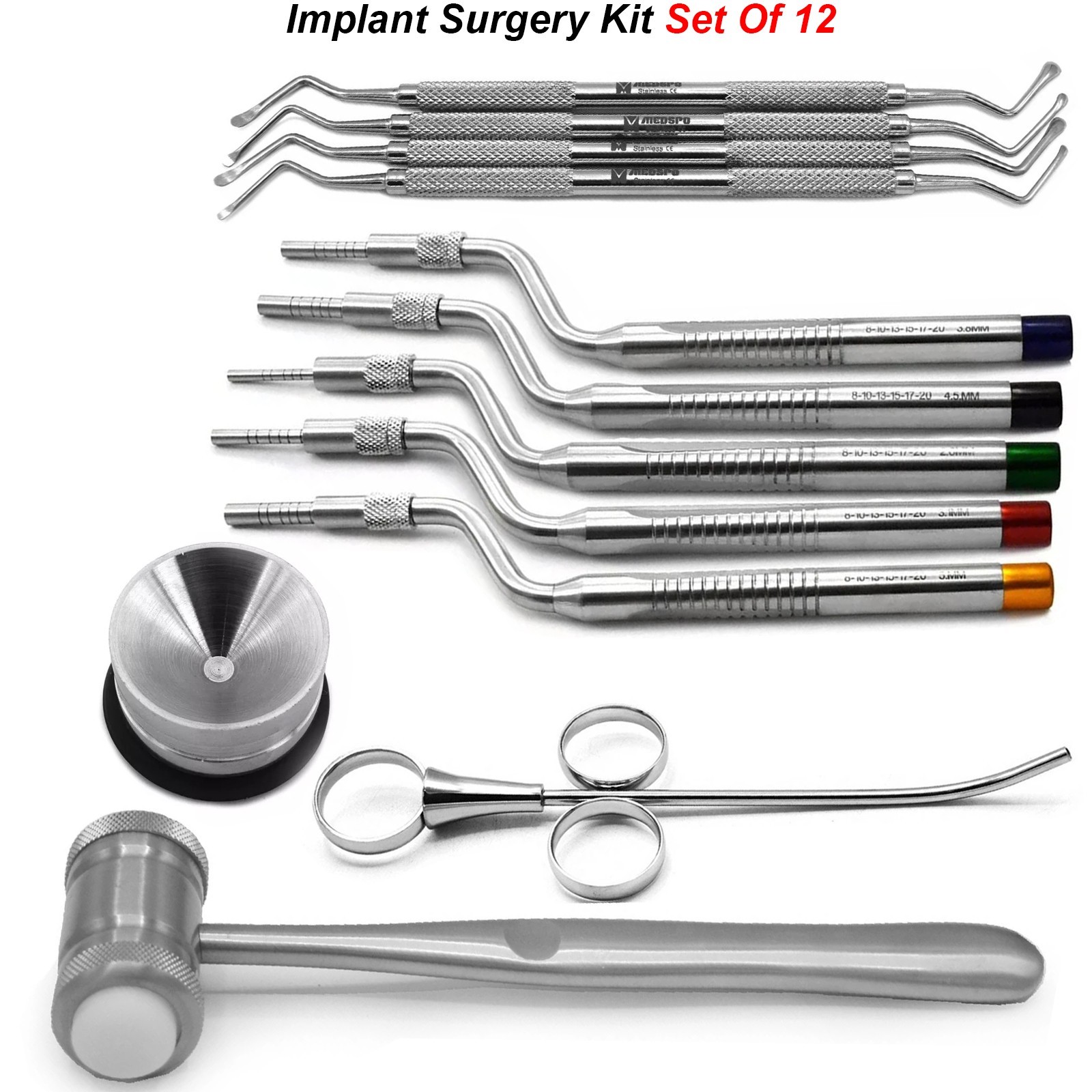 Set Of 12 Dental Sinus Lift Implant Surgery Tools Kit Dentistry Lab Instruments