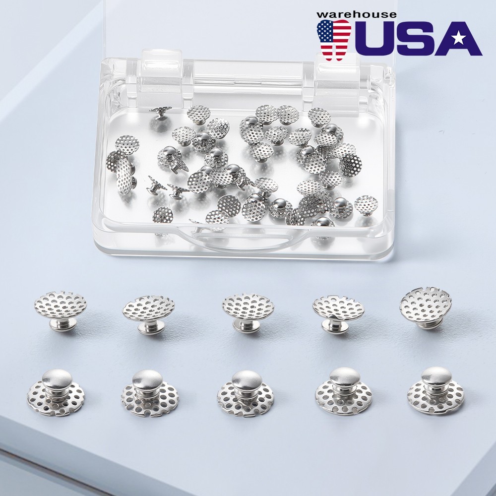 AZDENT Dental Orthodontic Bondable Lingual Buttons with Hole Round Base