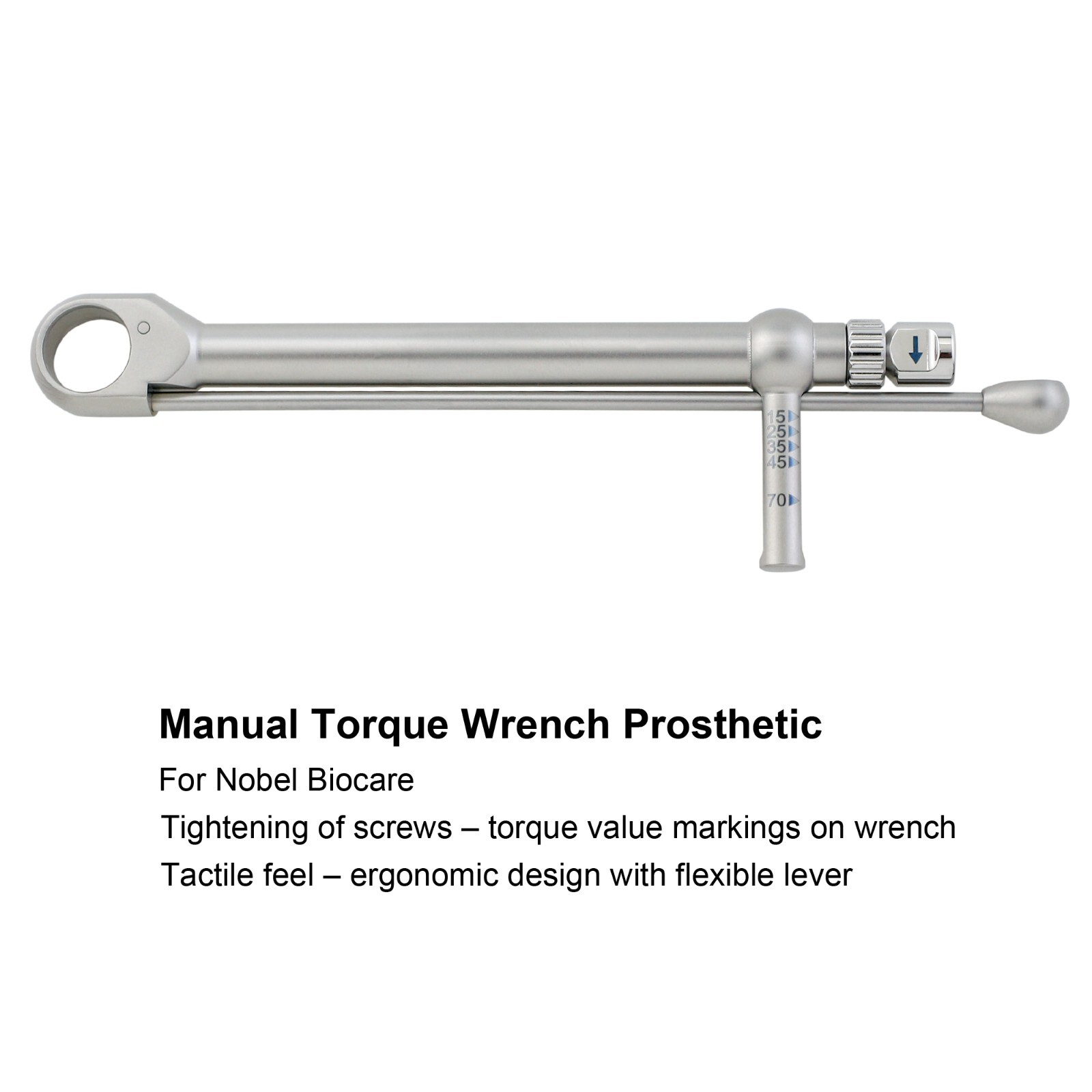 Dental Nobel Biocare Style Manual Torque Wrench Ratchet Fit 15-70Ncm