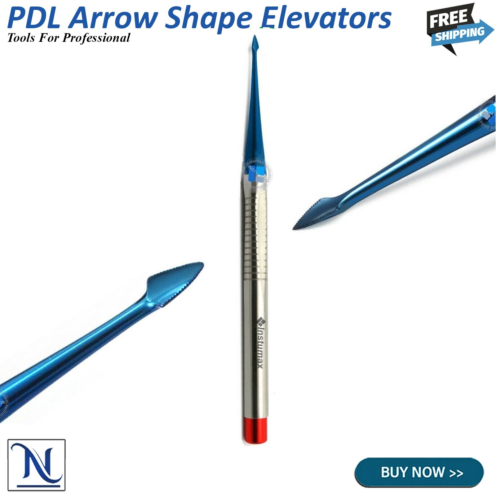 PDL Arrow Shape Elevator Dental Luxating Serrated Spade Luxation Titanium Coated