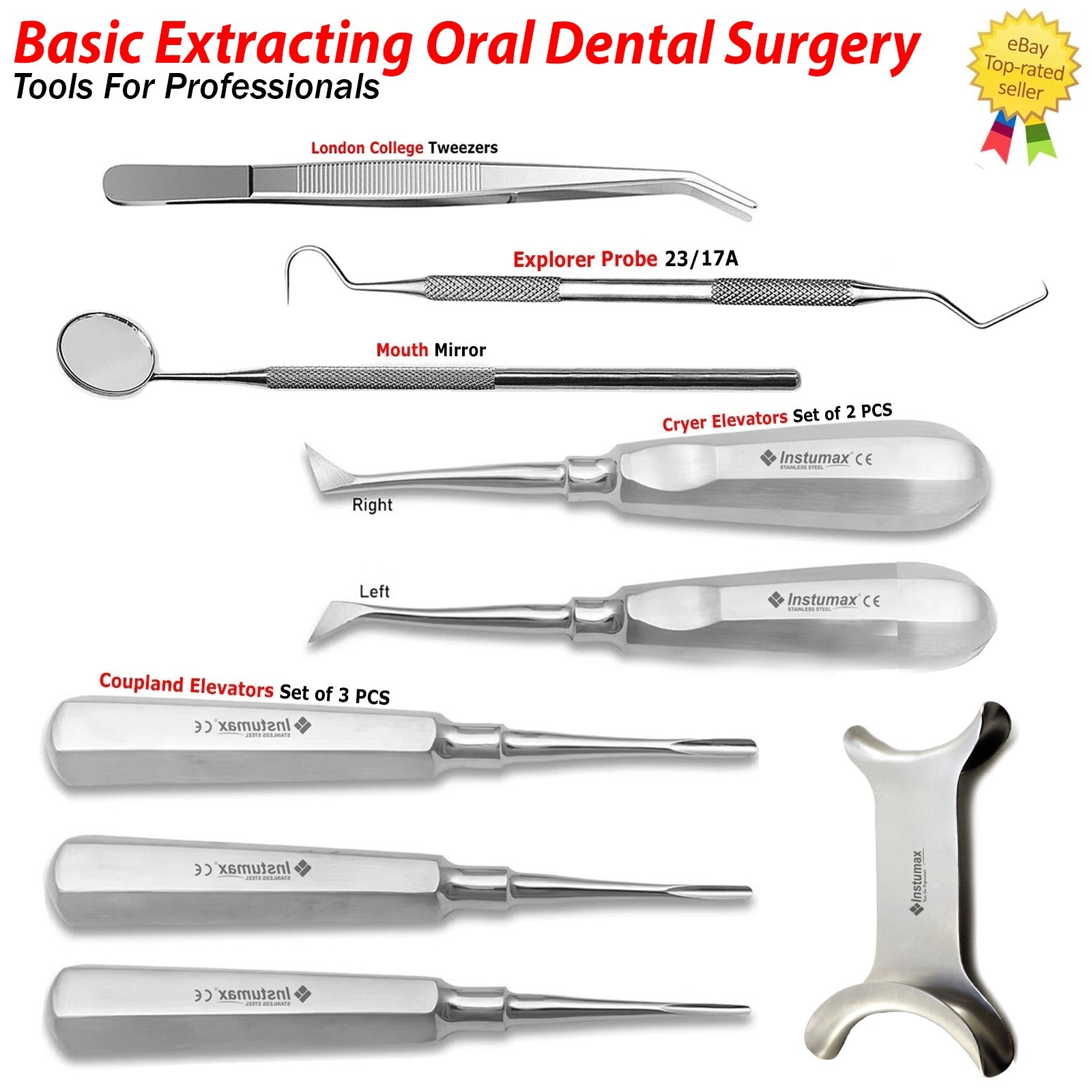 Basic Oral Dental Surgery Extraction Kit Set – Tooth Extracting Instruments Tool