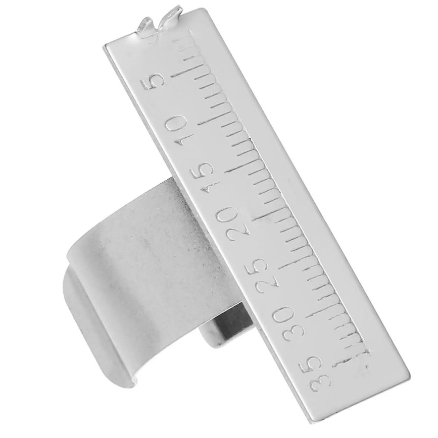 1pc Silver Stainless Steel Dental Finger Ruler Endodontic Measuring Tool – NEW