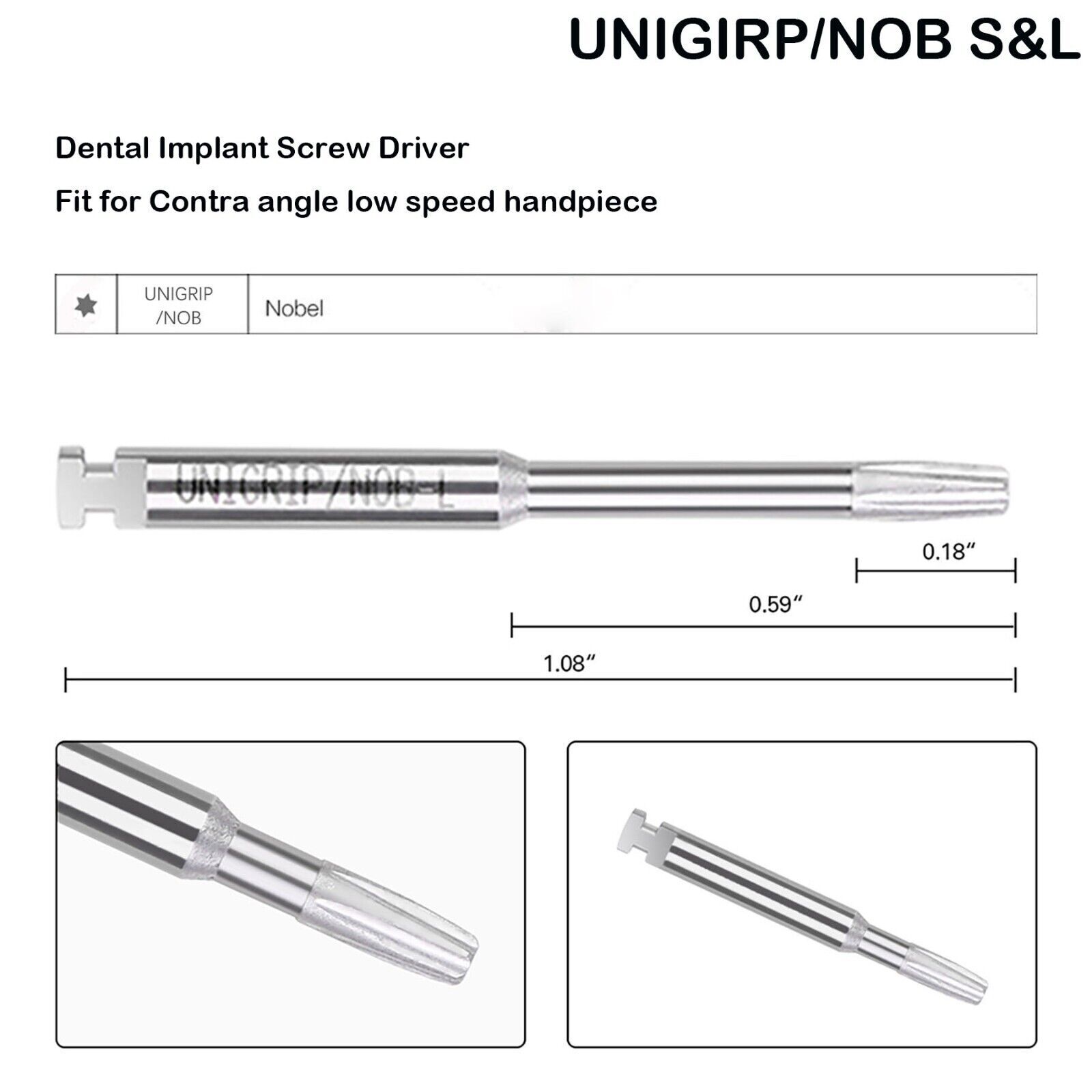 Implant Hex Driver Abutment Screw Screwdriver Torque Wrench for Zimmer Noble ITI