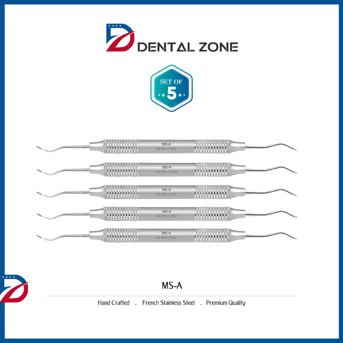 *SET OF 5*MICRO SICKLE MS-A SCALER DENTAL HAND TOOLS INSTRUMENTS *CE*