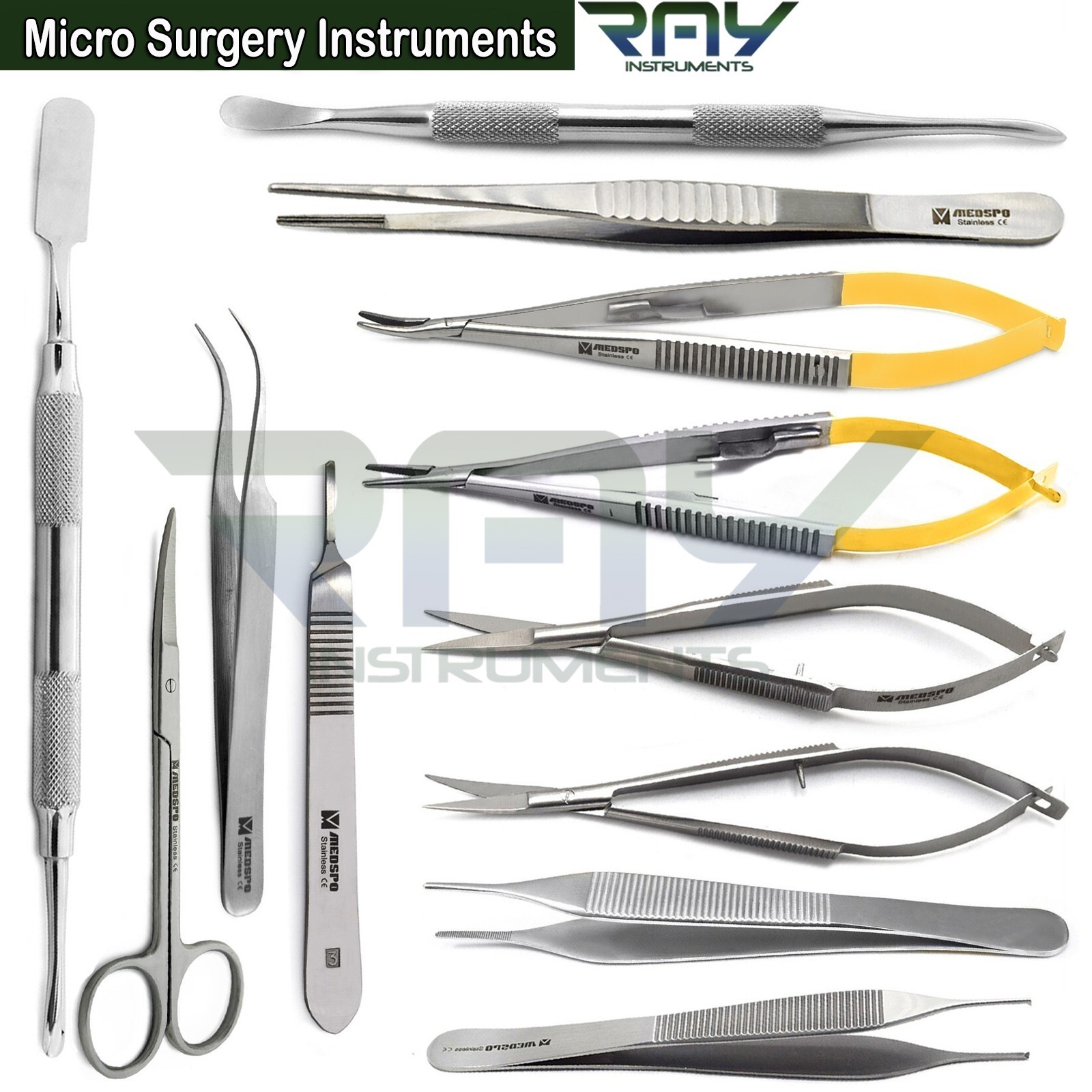 Micro Surgery Instruments Spring Scissors Forceps Tweezers Surgical Elevators CE
