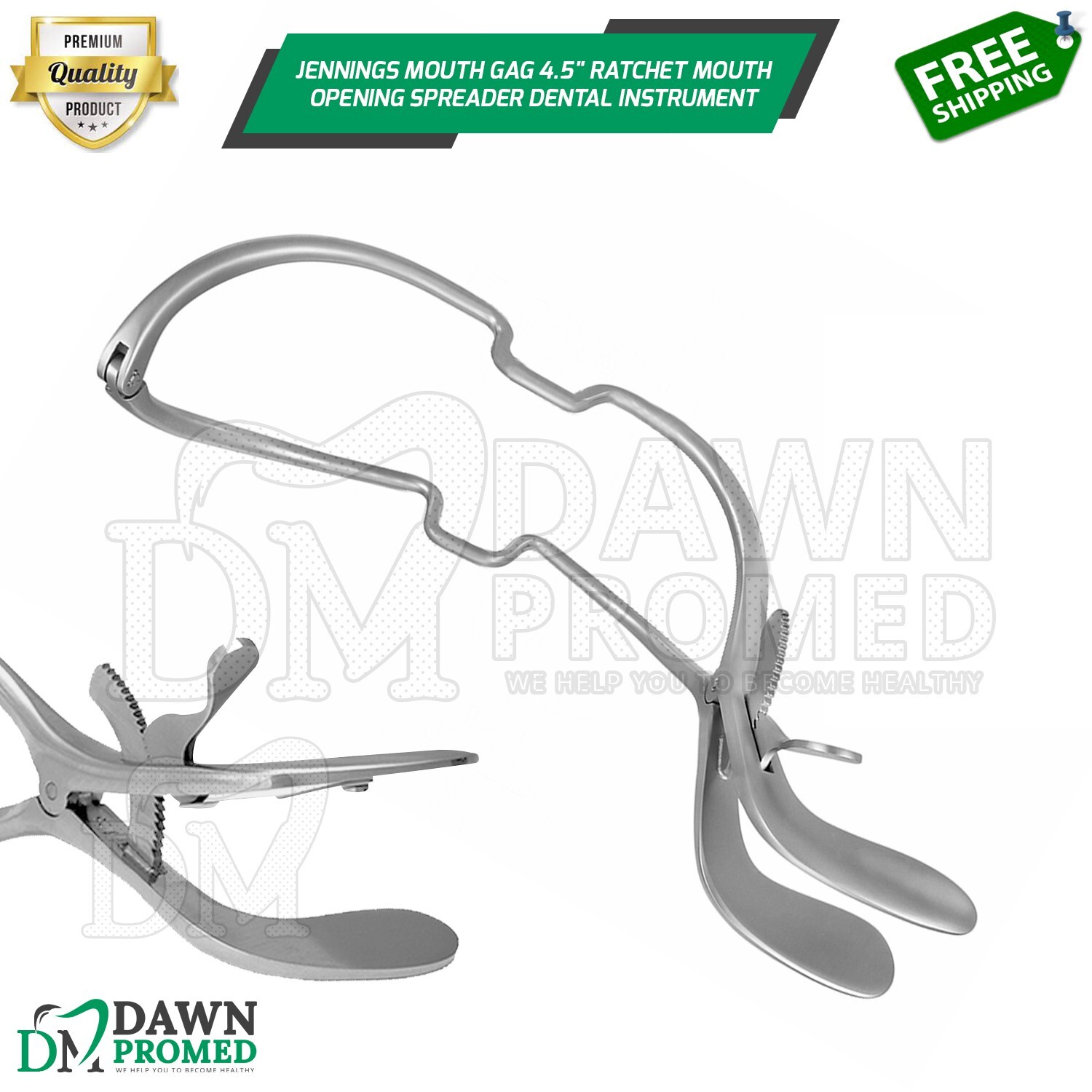Jennings Mouth Gag 4.5″ Ratchet Mouth Opening Spreader Dental Inst German Grade