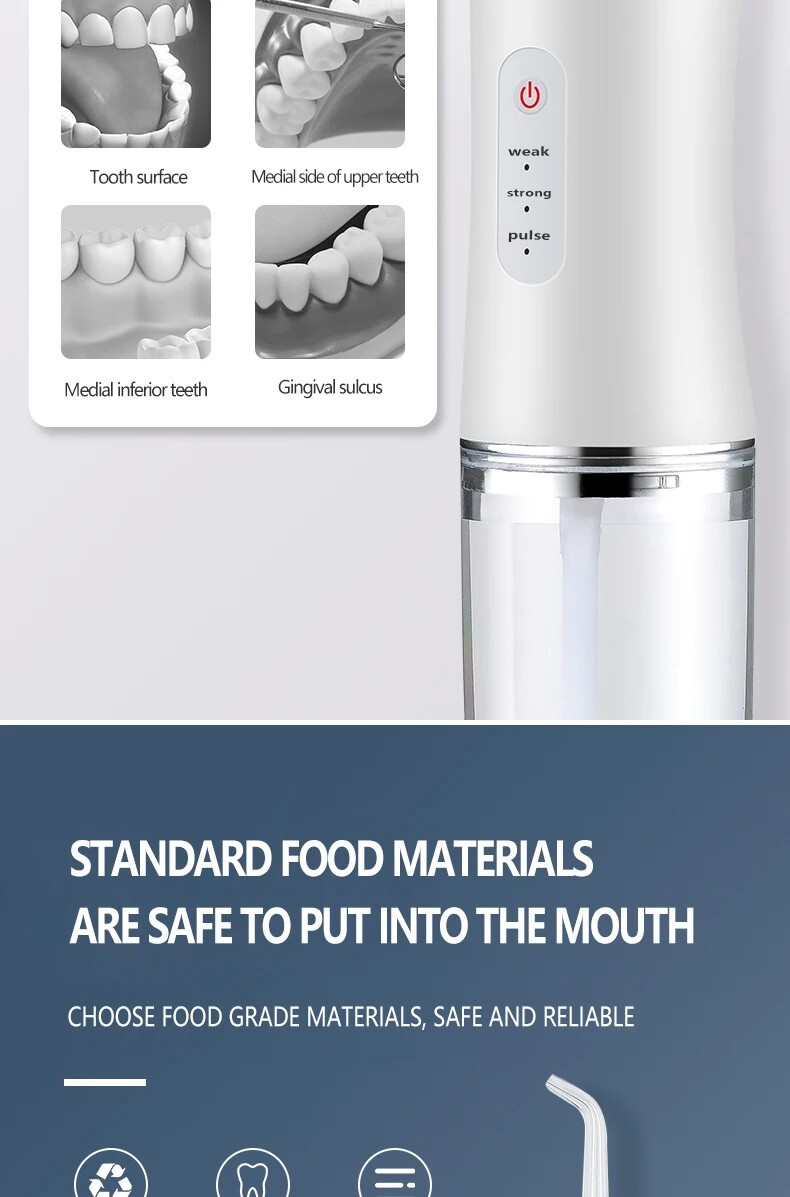 Rechargeable Portable Smart Electric Dental Water Jet Irrigator- 4 Jets, 3 Modes