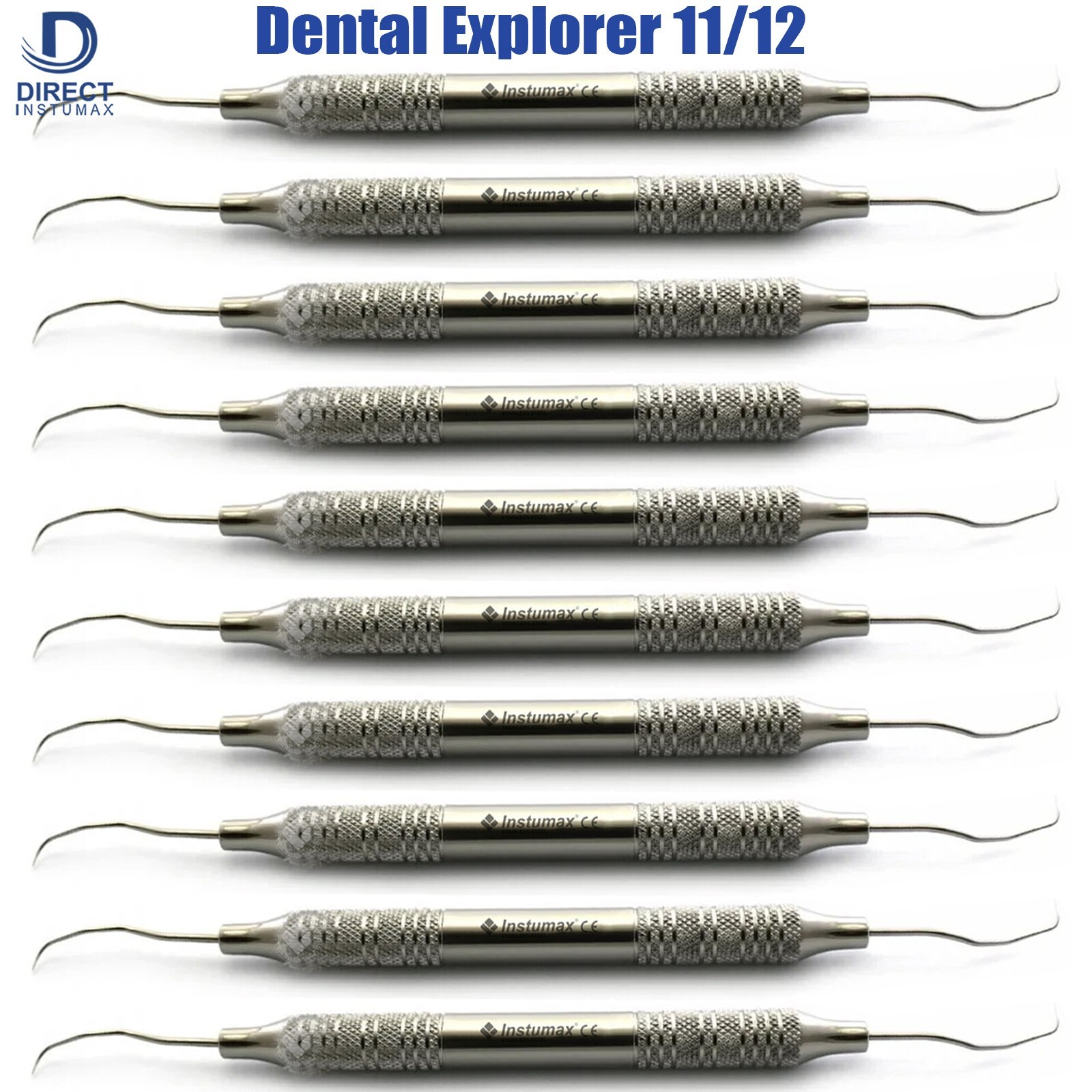 Periodontal Explorer 11/12 Set Of 10 Dental Sickle Diagnostic Double Ended Probe