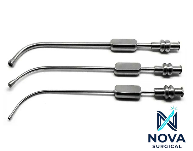 Dental Cannula Sinus Suction Tubes 2.5mm, 3mm & 4mm Surgical Instrument Set of 3