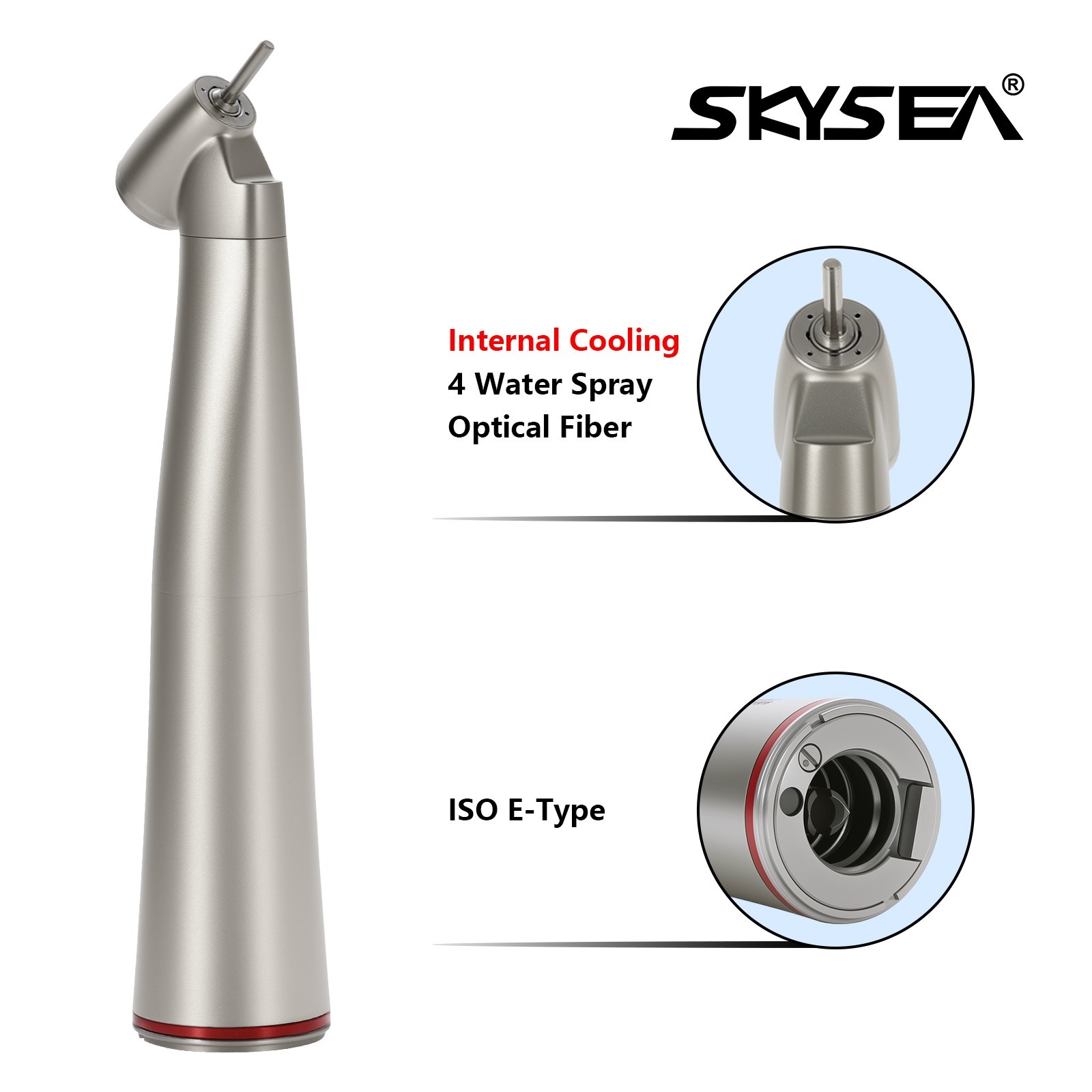 Dental 1:4.2 Increasing 45 Degree LED Contra Angle Internal Handpiece SKYSEA