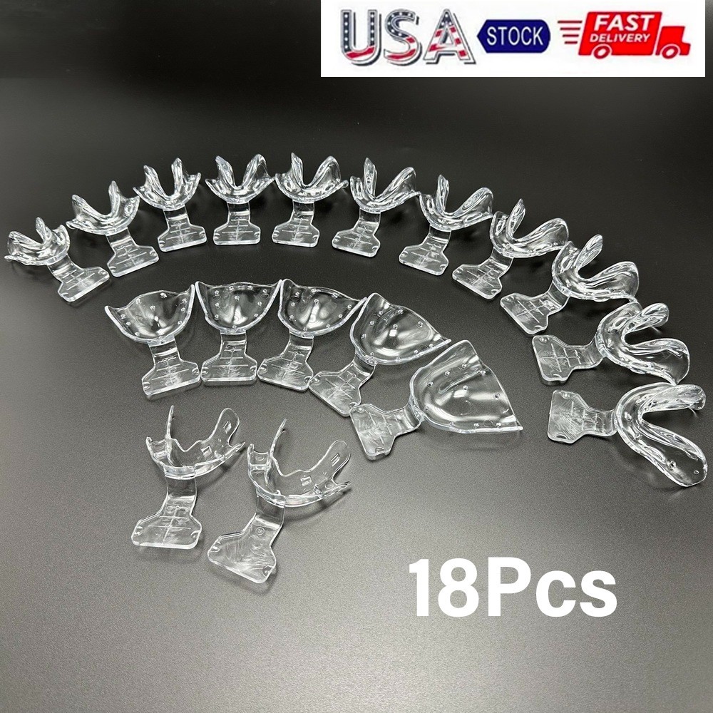 Dental Plastic Impression Trays Edentulous Jaw Transparent Tray Tooth Holder