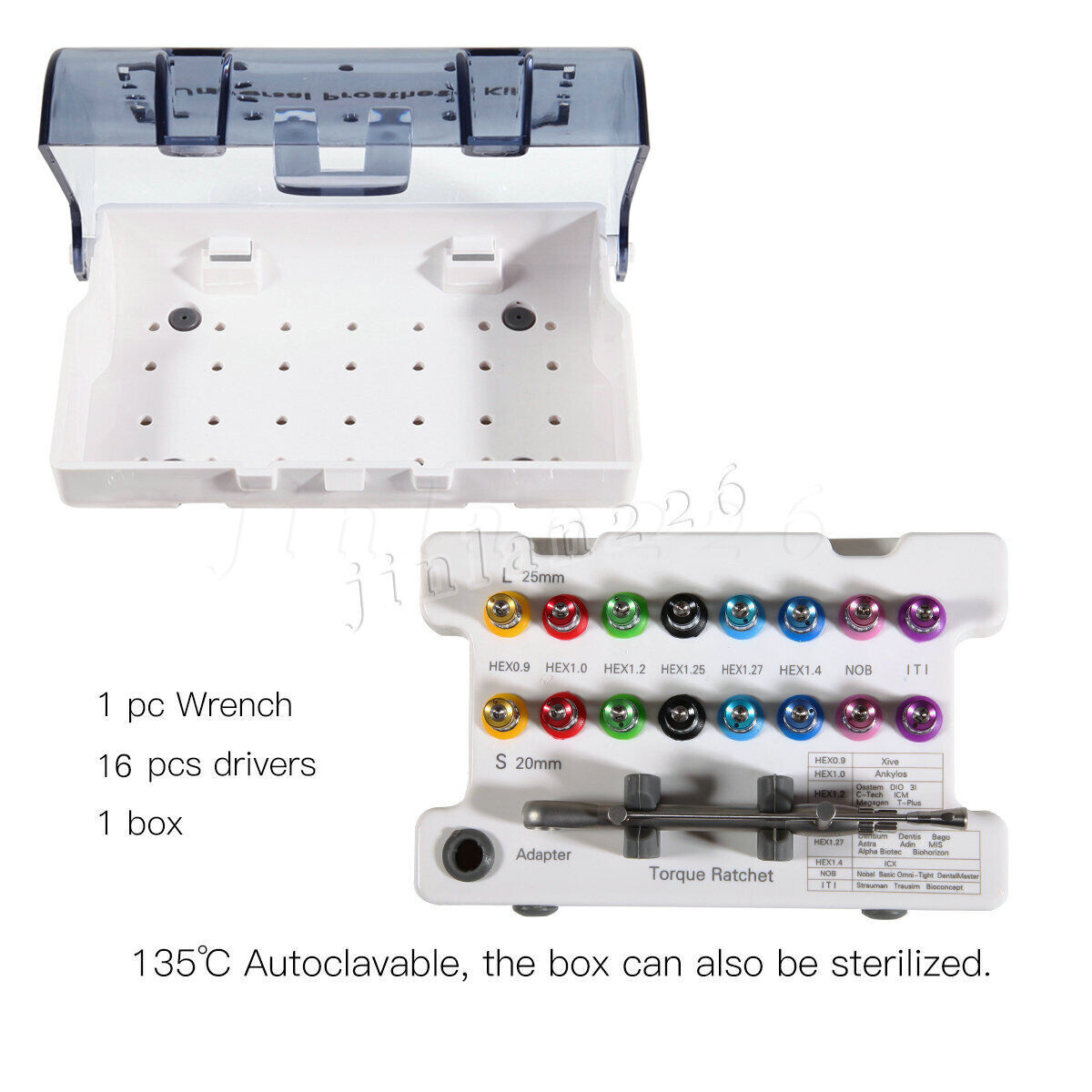 Dental Implant Kit Prosthetic 15-70NCM Universal Wrench Ratchet Repair Tools