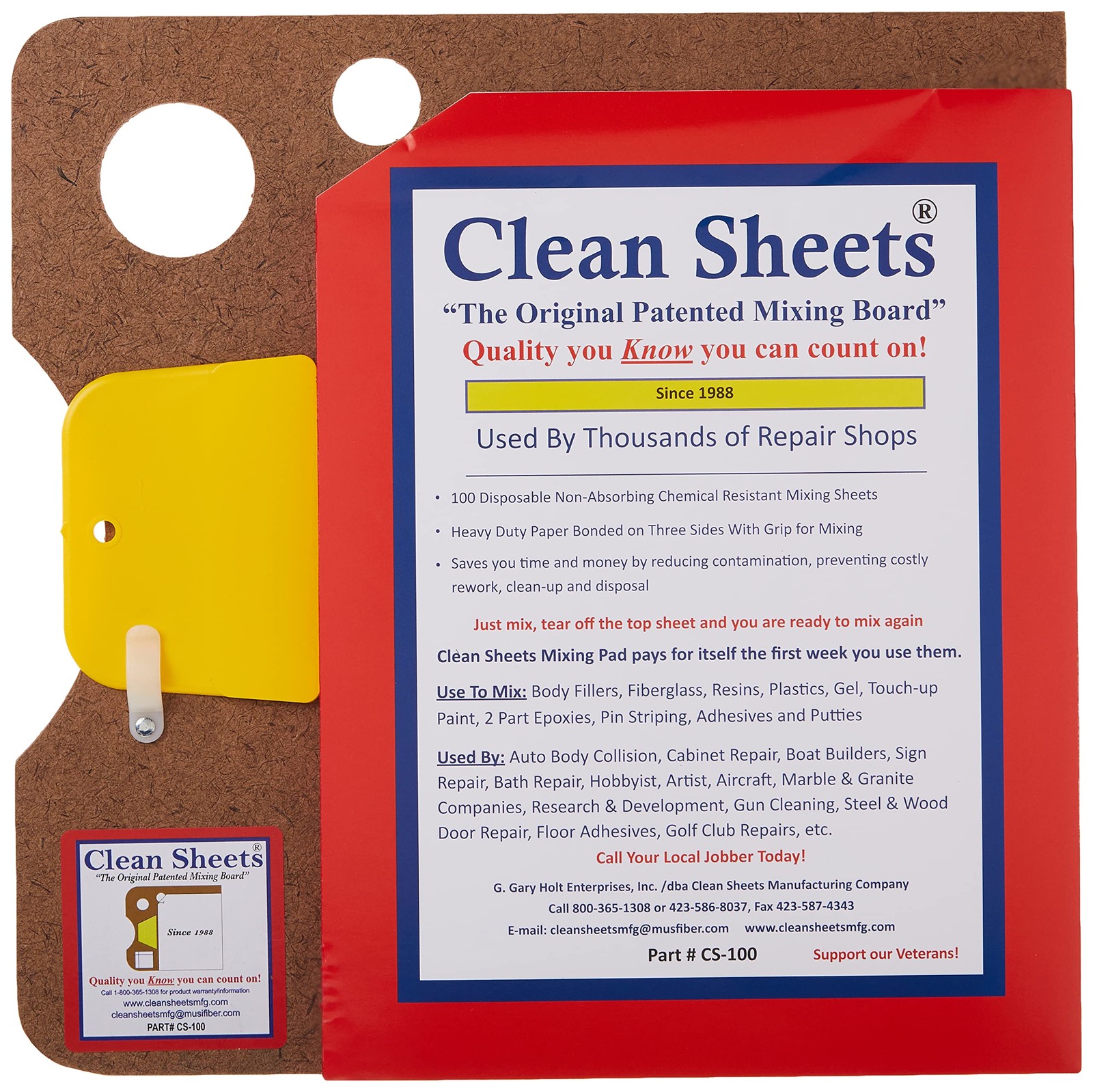 Clean Sheets – CLN-CS100 Superior Mixing Pad 1 Count (Pack of 1), Clear