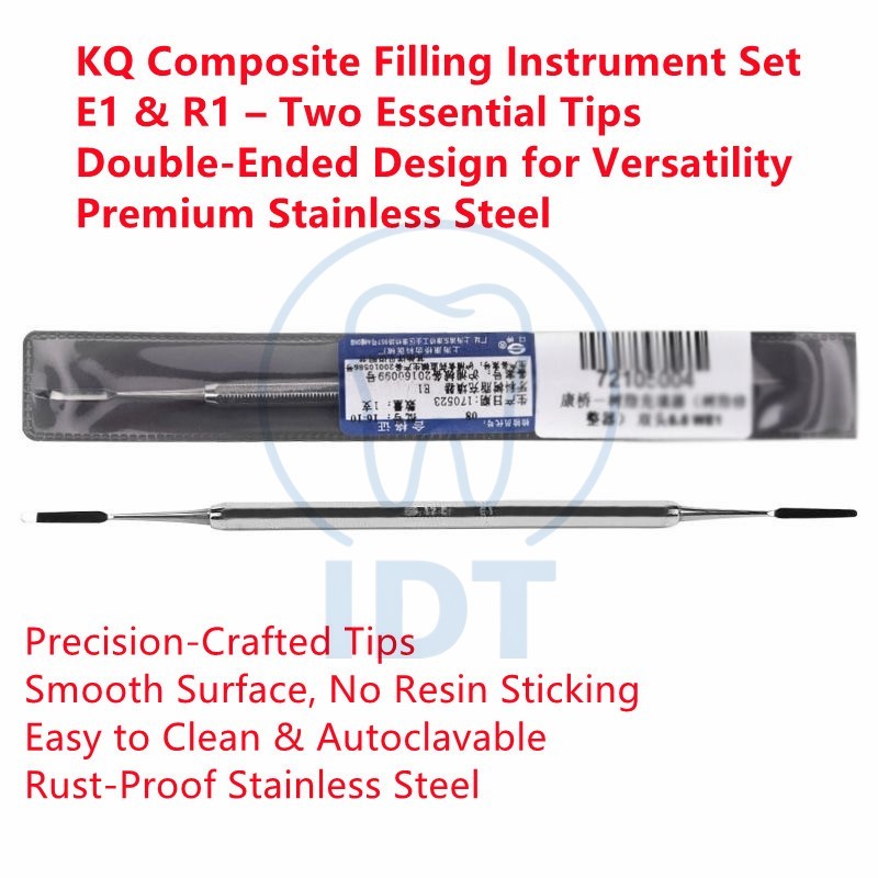 KQ Dental Composite Filling Instrument E1 R1 Double-Ended Resin Shaping Tool
