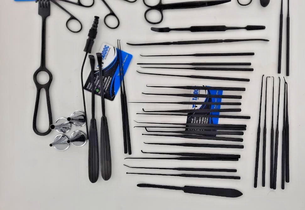 Tympanoplasty Instruments 58 Pcs Micro Ear Surgery ENT Instruments Black Coated