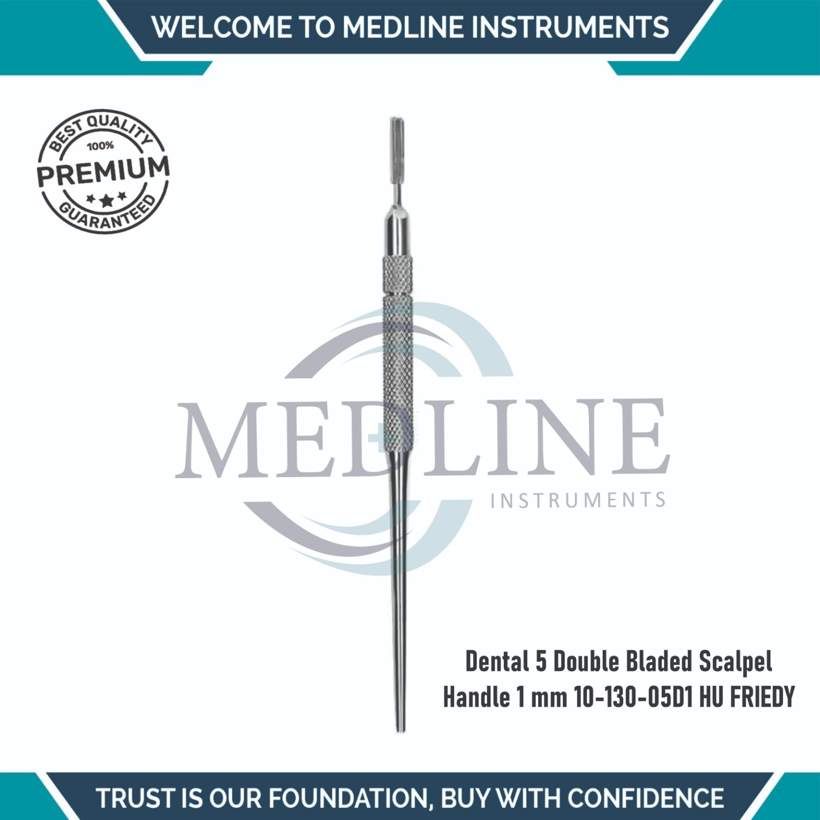 Hu Friedy Dental 5 Double Bladed Scalpel Handle 1mm 10-130-05D1 Surgical